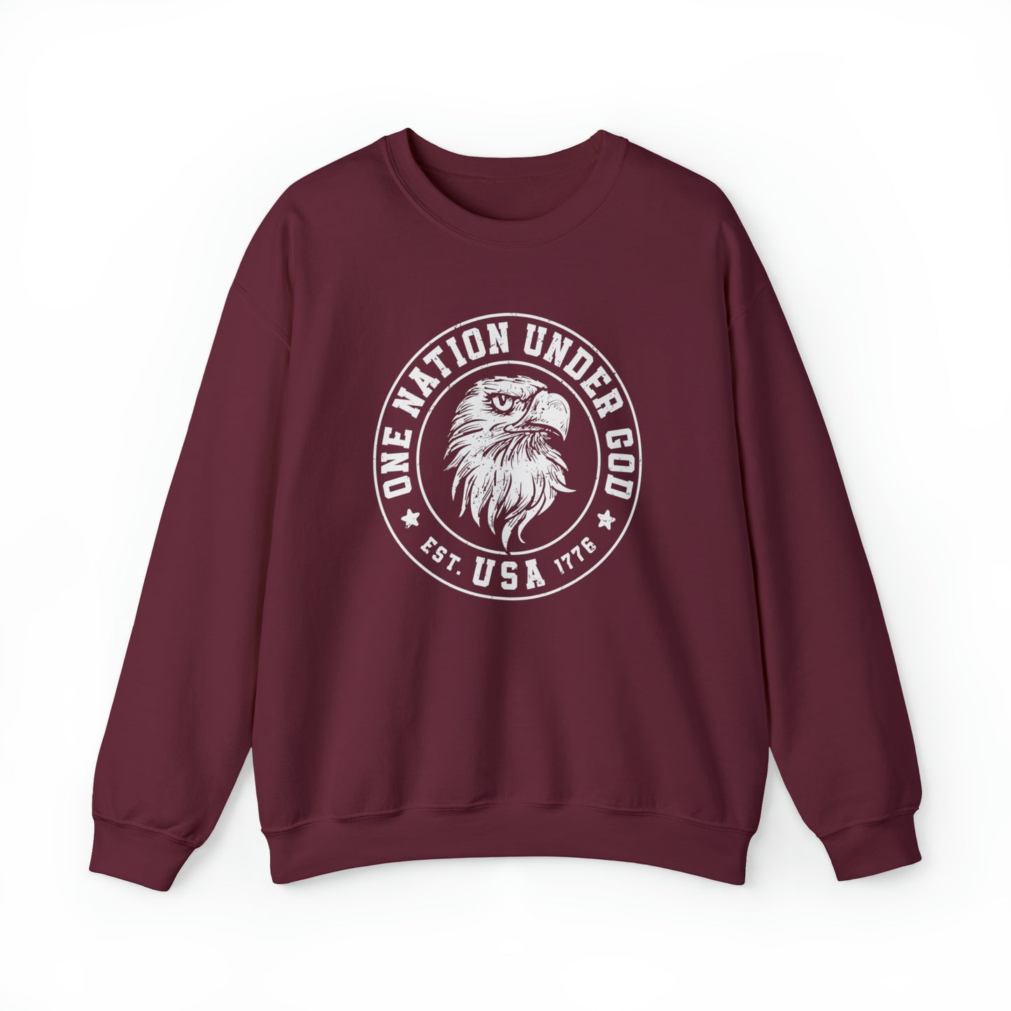 USA Sweatshirt One Nation Under God Unisex Heavy Blend™ Crewneck Sweatshirt