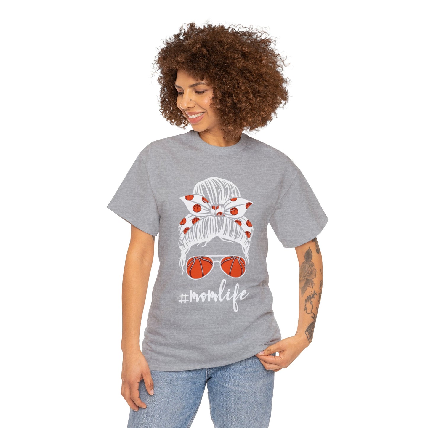 Mom Life Basketball Unisex Heavy Cotton Tee