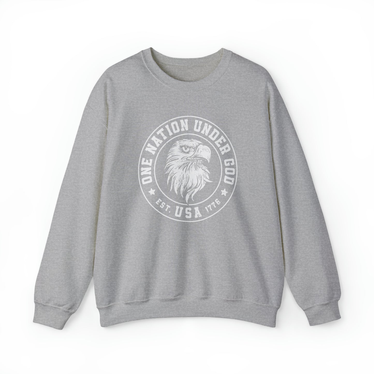 USA Sweatshirt One Nation Under God Unisex Heavy Blend™ Crewneck Sweatshirt