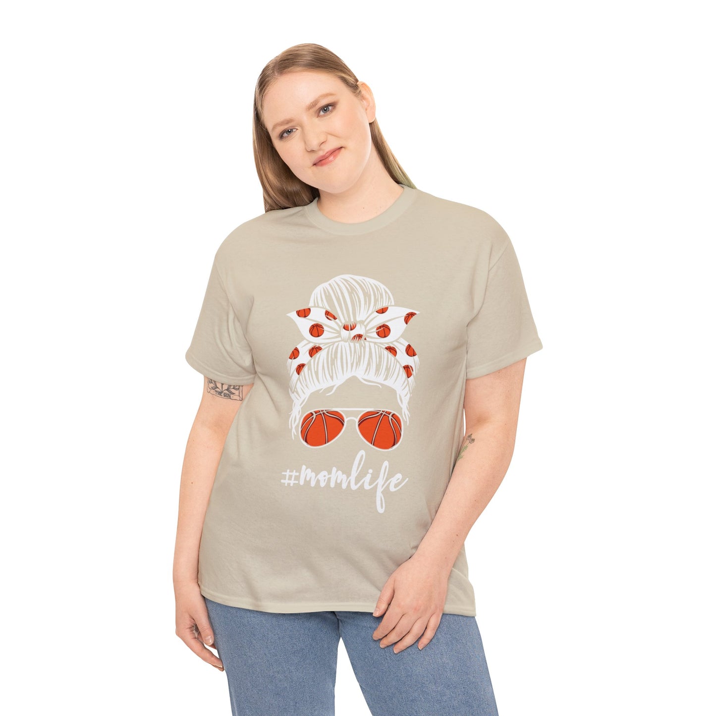 Mom Life Basketball Unisex Heavy Cotton Tee
