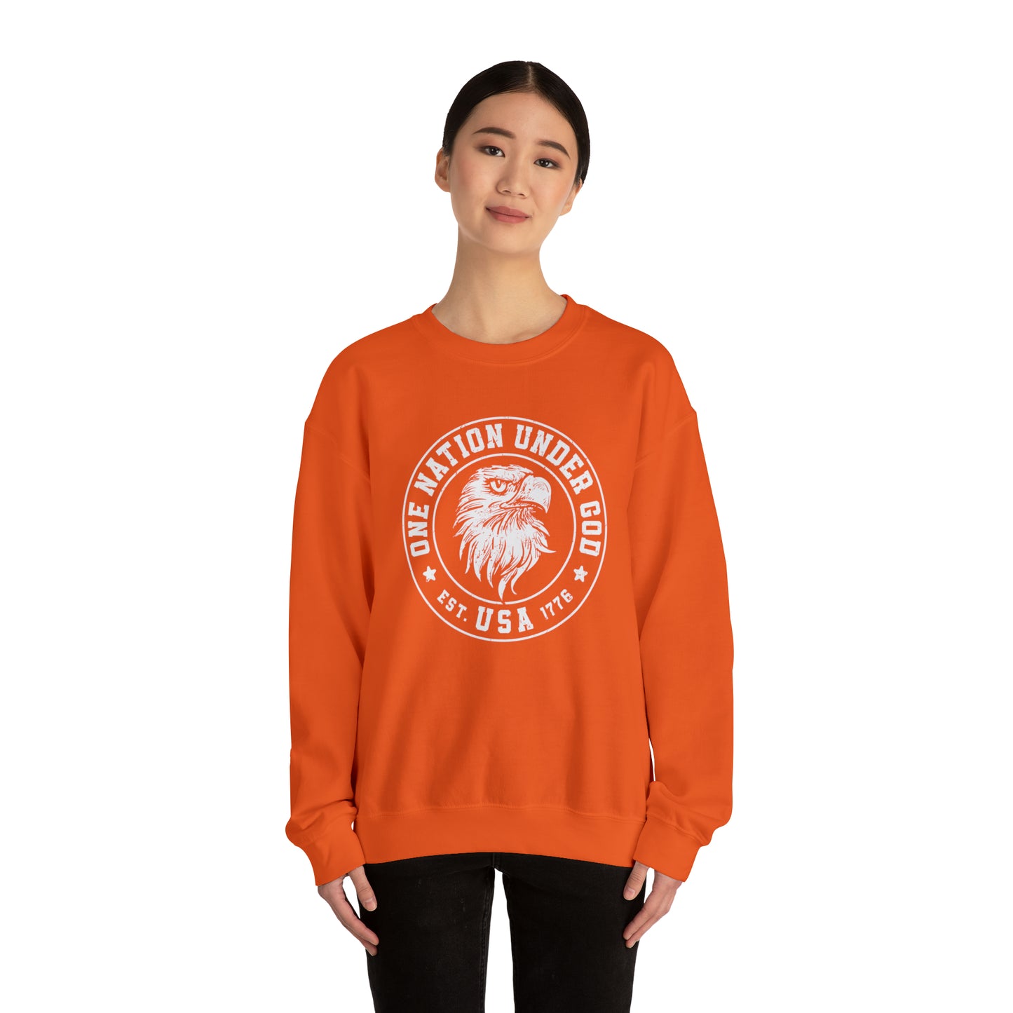 USA Sweatshirt One Nation Under God Unisex Heavy Blend™ Crewneck Sweatshirt