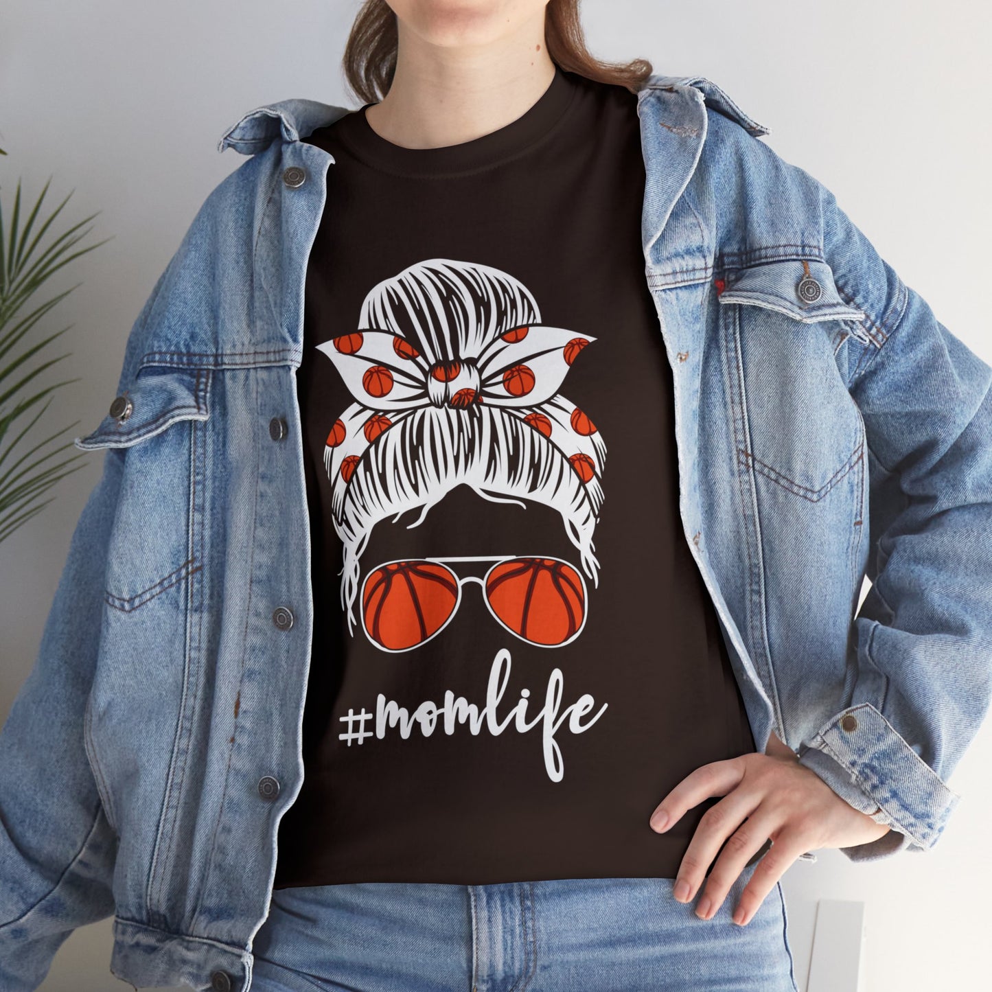 Mom Life Basketball Unisex Heavy Cotton Tee