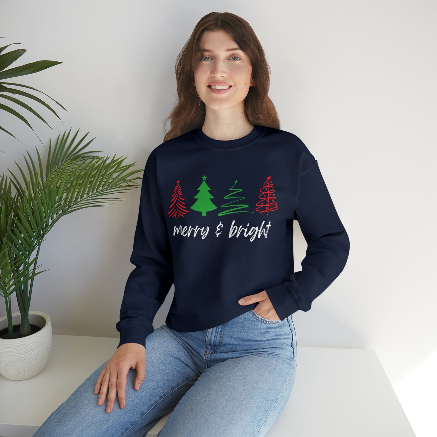 Merry and Bright Christmas Crewneck Sweatshirt