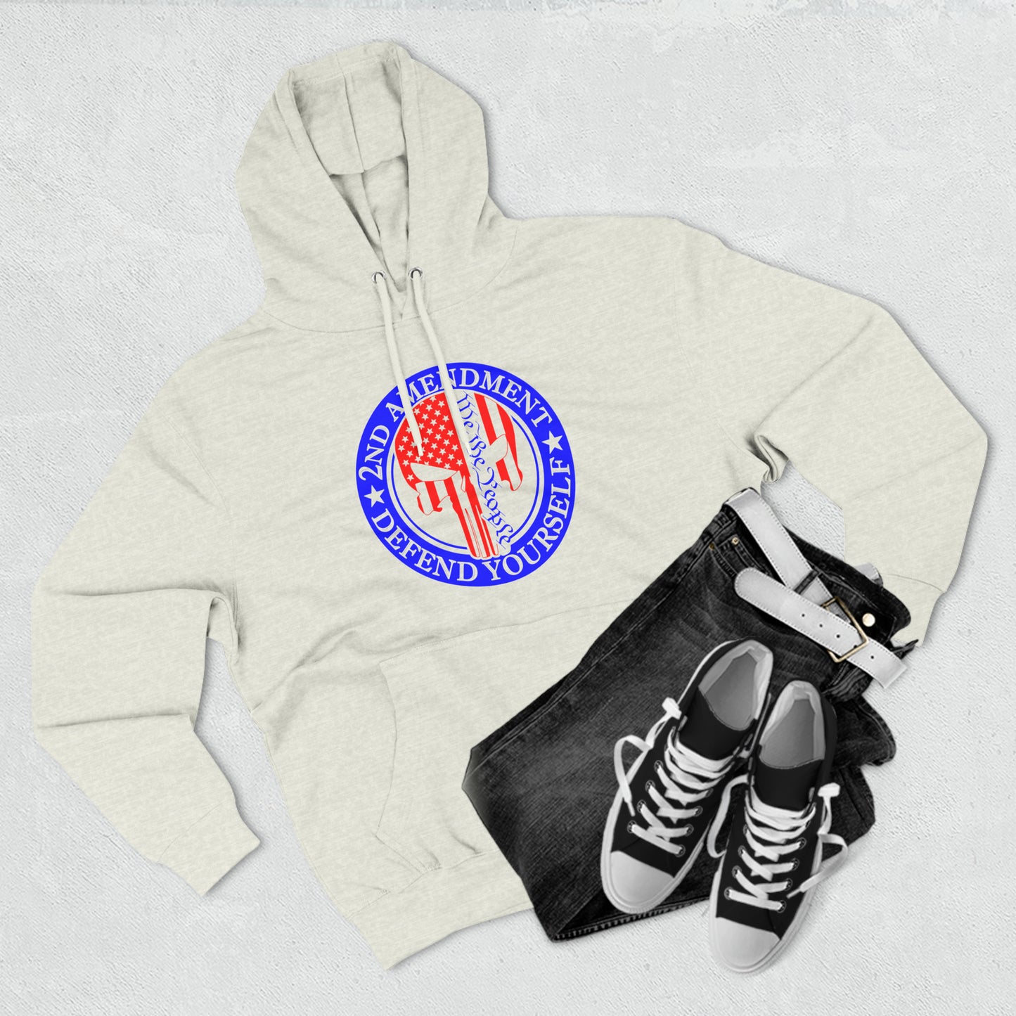 Punisher USA 2nd Amendment, Defend Yourself, We The People Fleece Hoodie