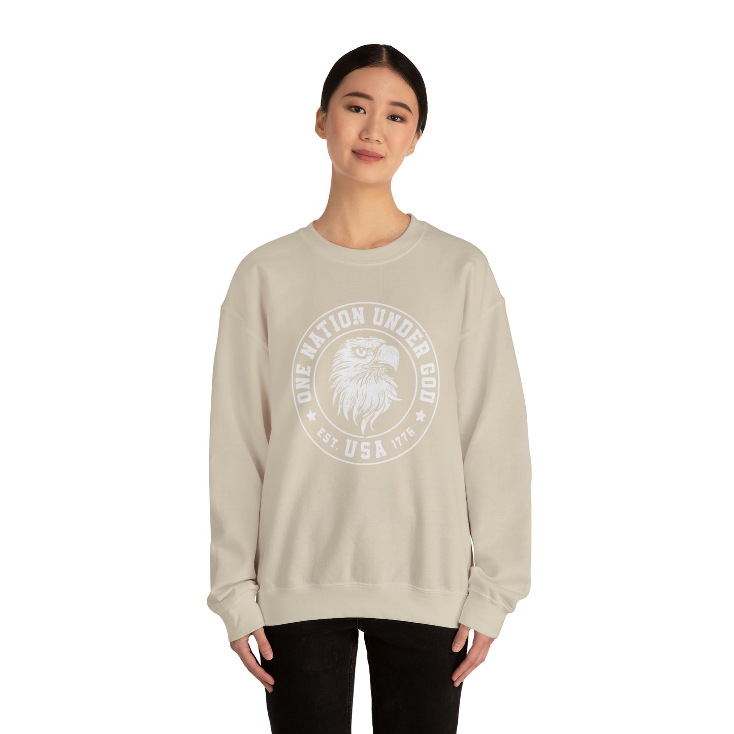 USA Sweatshirt One Nation Under God Unisex Heavy Blend™ Crewneck Sweatshirt