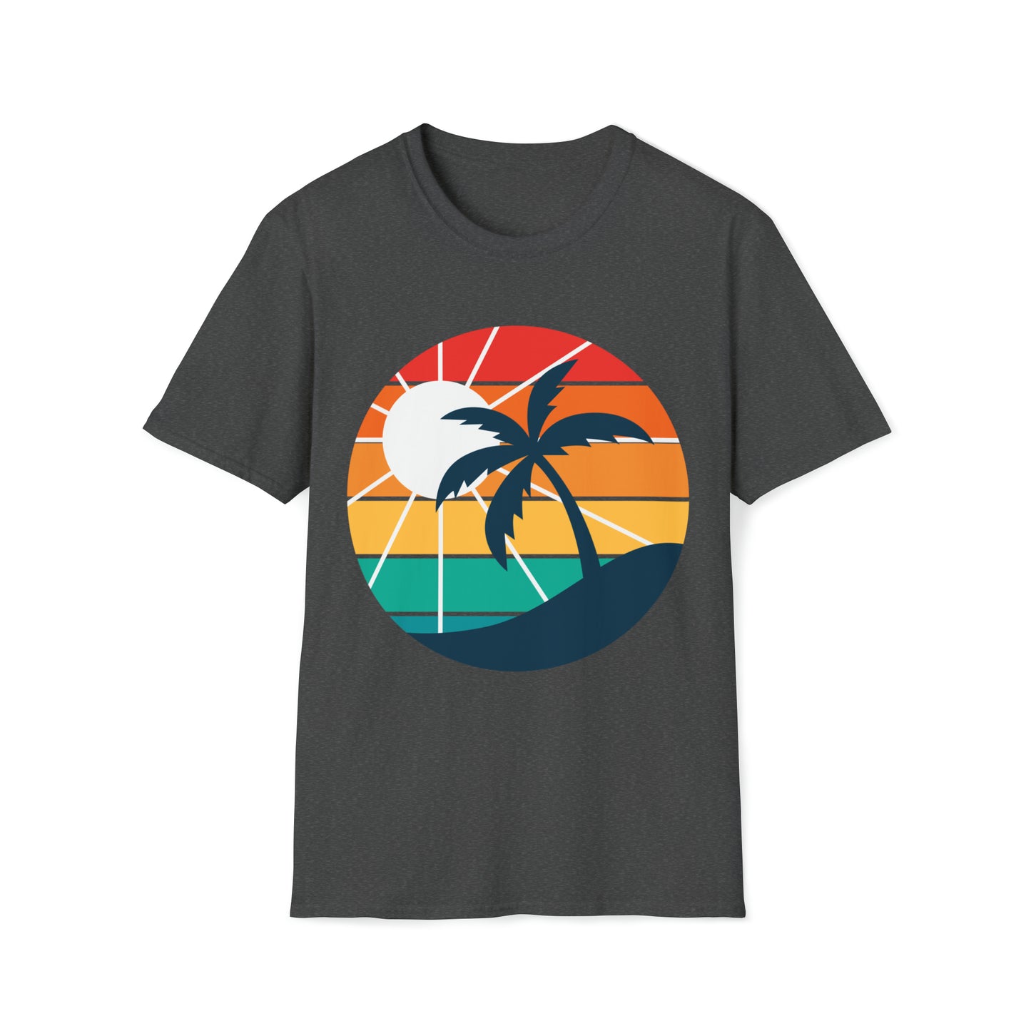Sunset Palm Nature Graphic Tee Unisex Softstyle T-Shirt