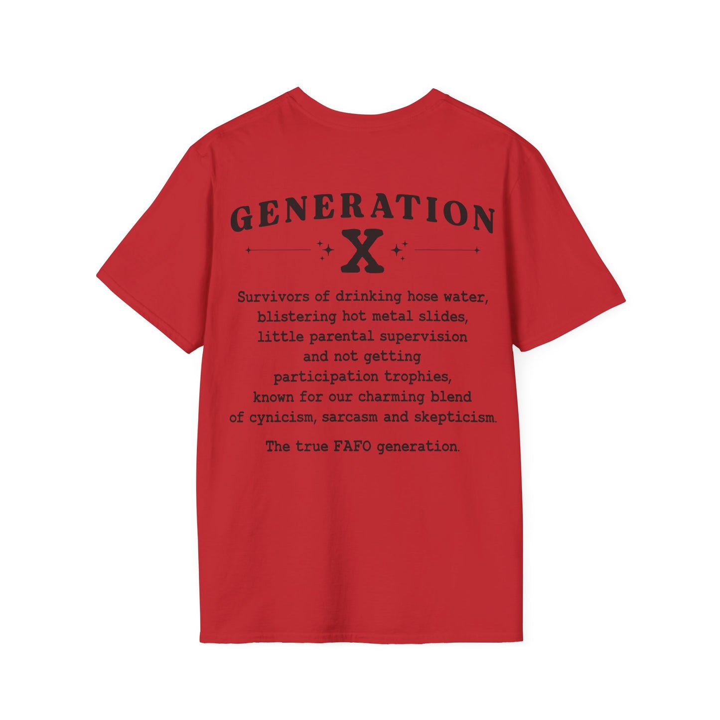 Generation X Softstyle T-Shirt Front and Back Print