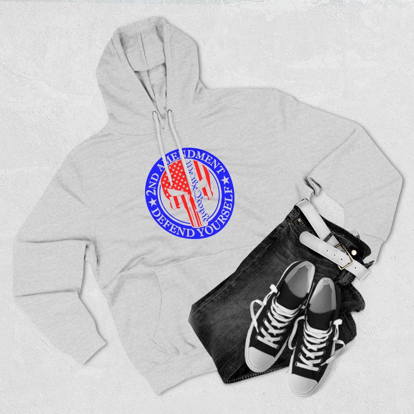 Punisher USA 2nd Amendment, Defend Yourself, We The People Fleece Hoodie