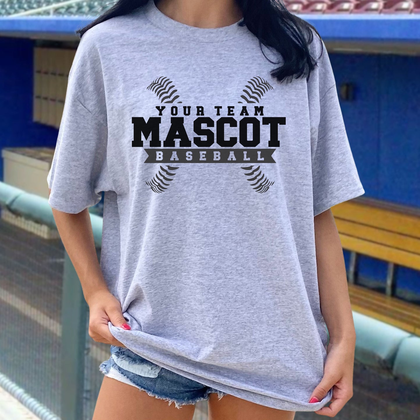 Custom School and Mascot BASEBALL T-Shirt