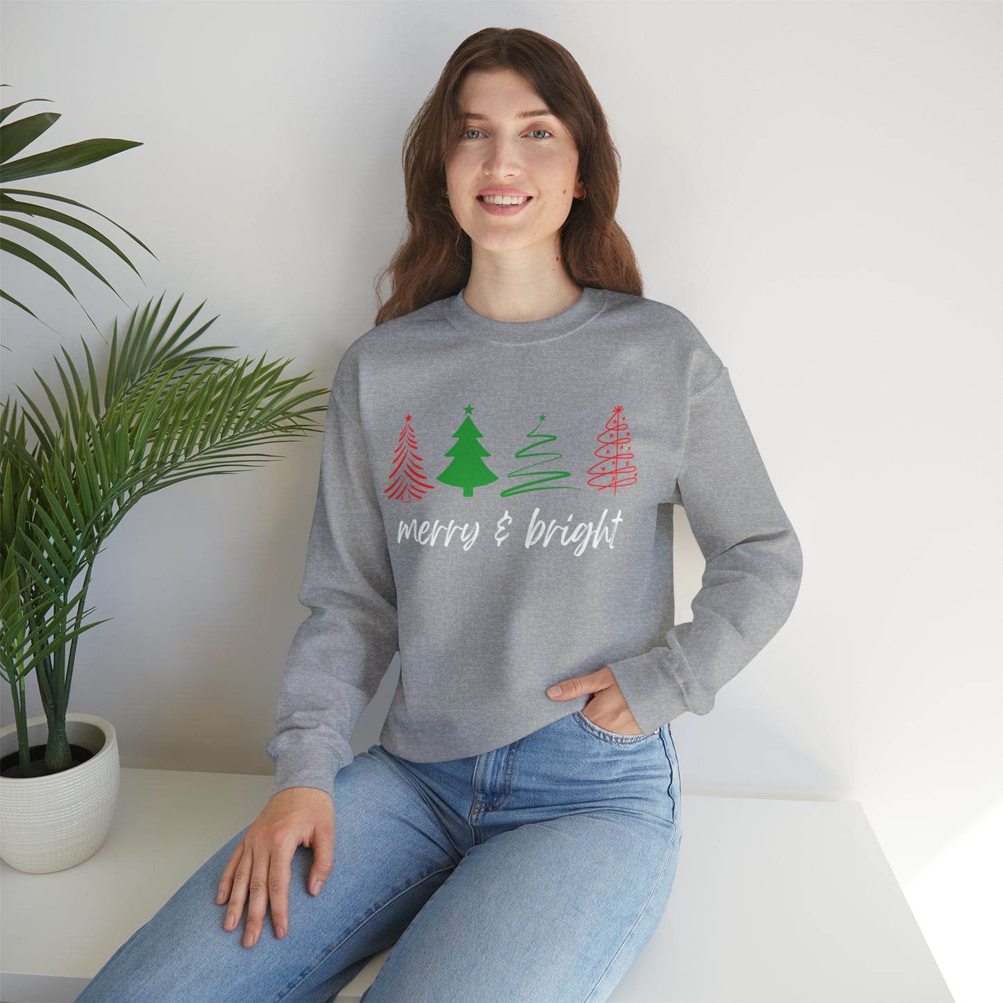 Merry and Bright Christmas Crewneck Sweatshirt