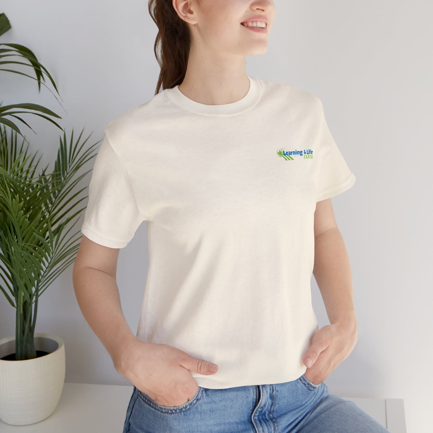 L4L Farm Front and Back design Unisex Jersey Short Sleeve Tee
