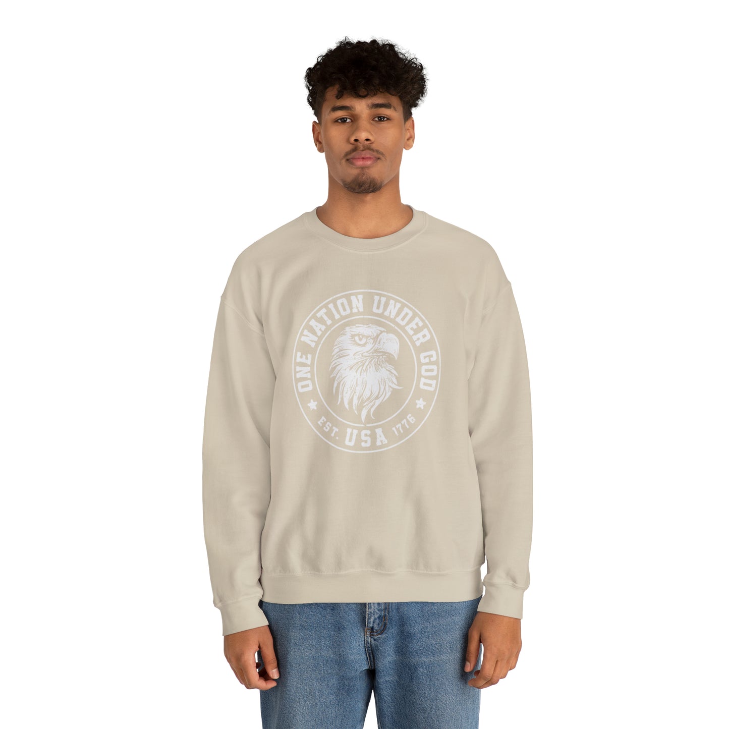 USA Sweatshirt One Nation Under God Unisex Heavy Blend™ Crewneck Sweatshirt