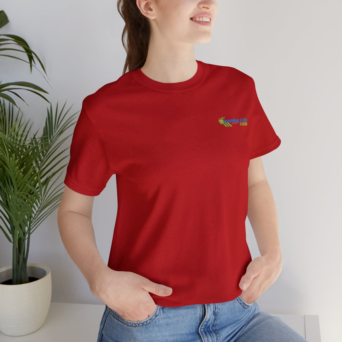 L4L Farm Front and Back design Unisex Jersey Short Sleeve Tee
