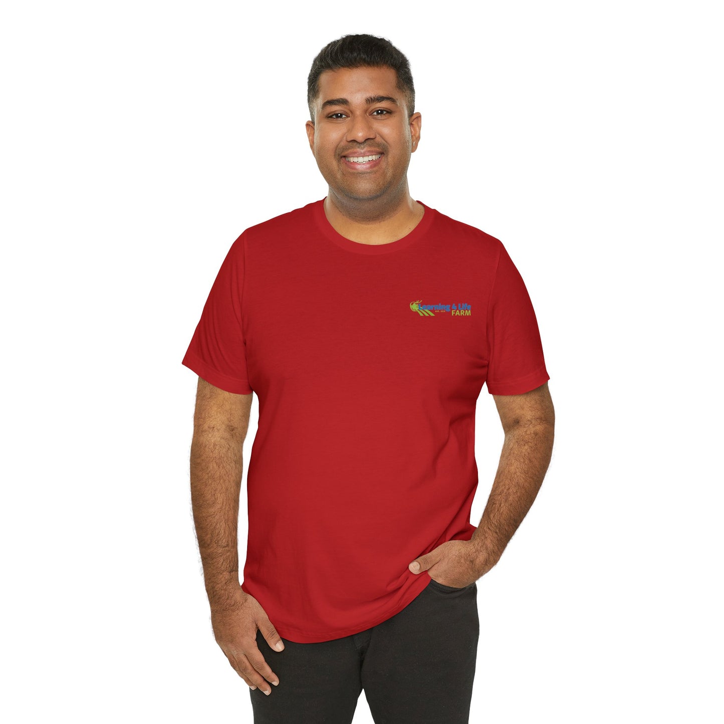 L4L Farm Front and Back design Unisex Jersey Short Sleeve Tee