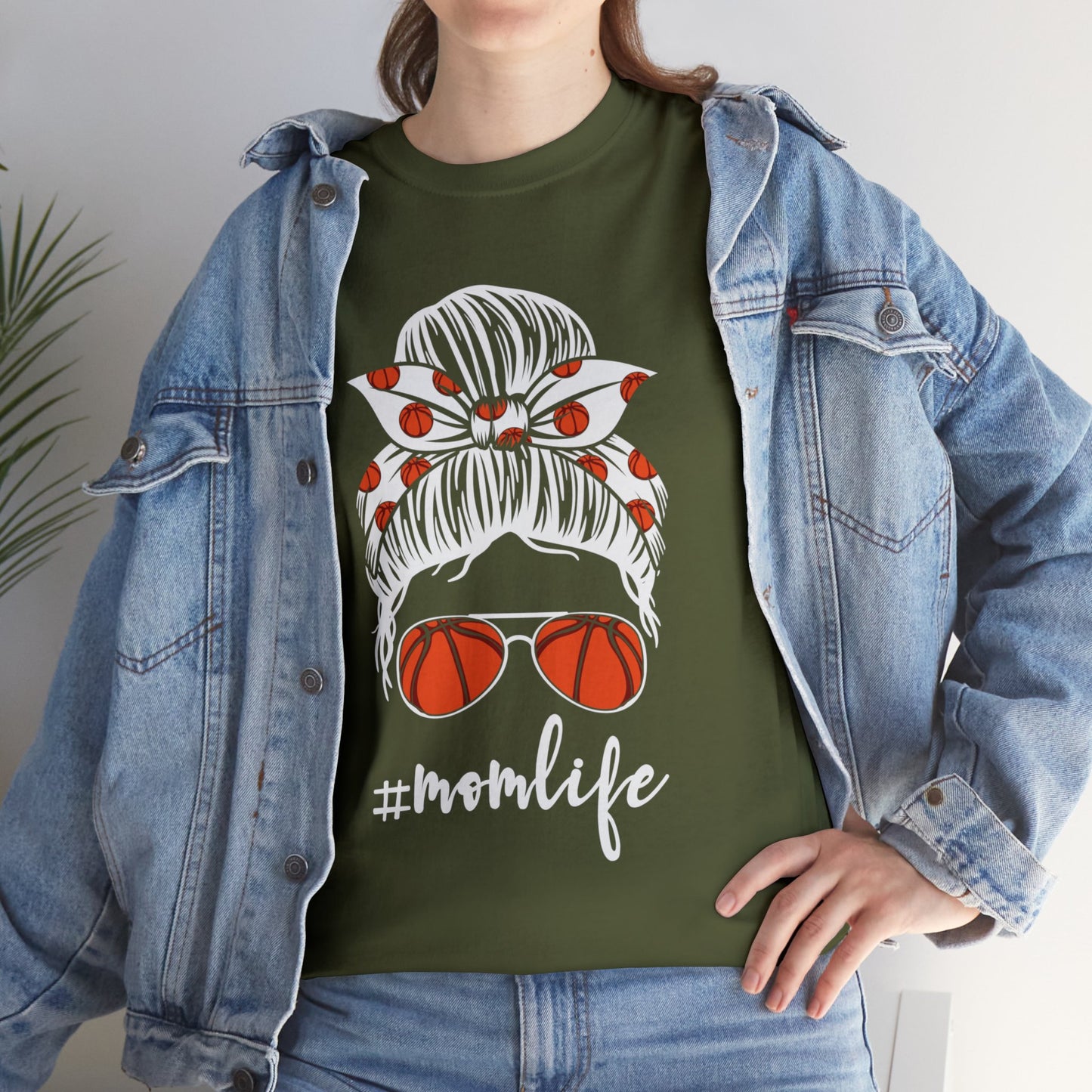 Mom Life Basketball Unisex Heavy Cotton Tee