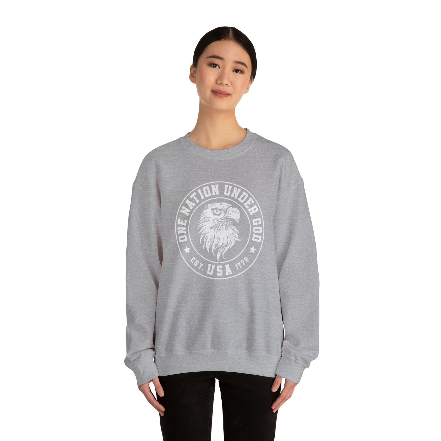USA Sweatshirt One Nation Under God Unisex Heavy Blend™ Crewneck Sweatshirt