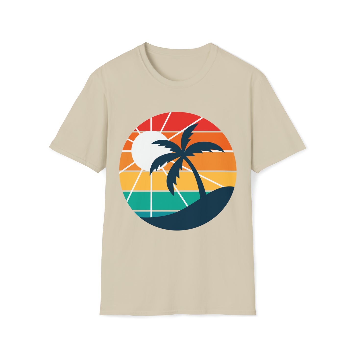 Sunset Palm Nature Graphic Tee Unisex Softstyle T-Shirt