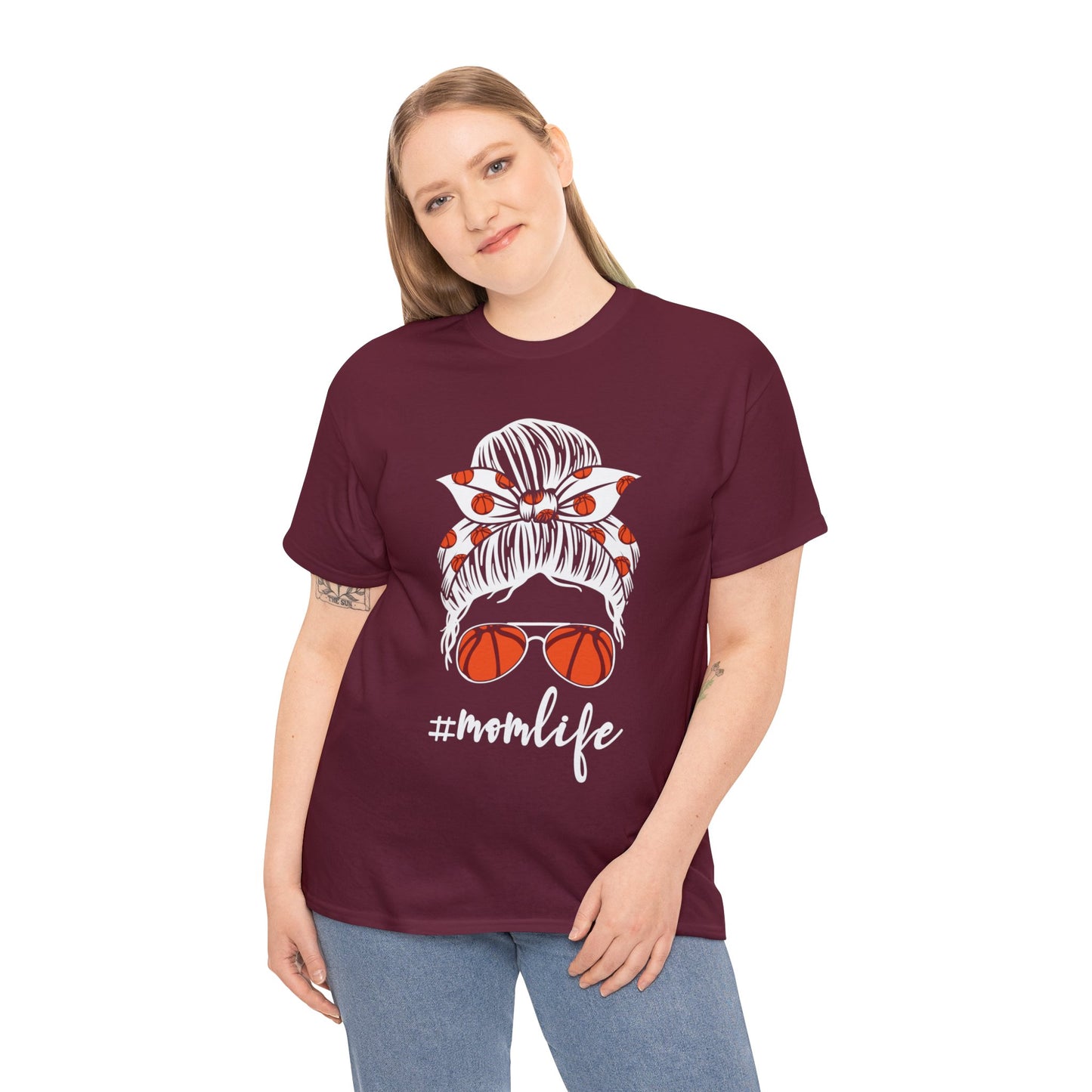 Mom Life Basketball Unisex Heavy Cotton Tee
