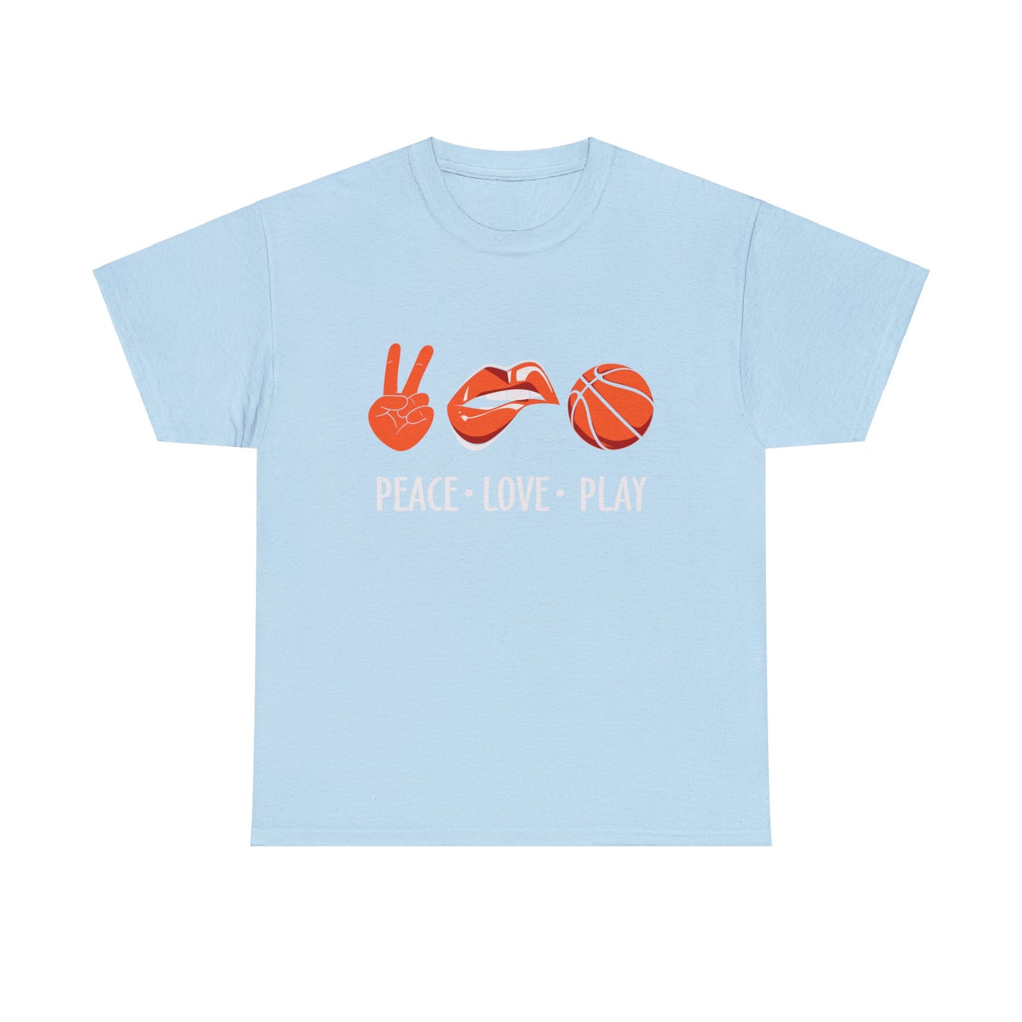 Peach, Love, Basketball Unisex Heavy Cotton Tee