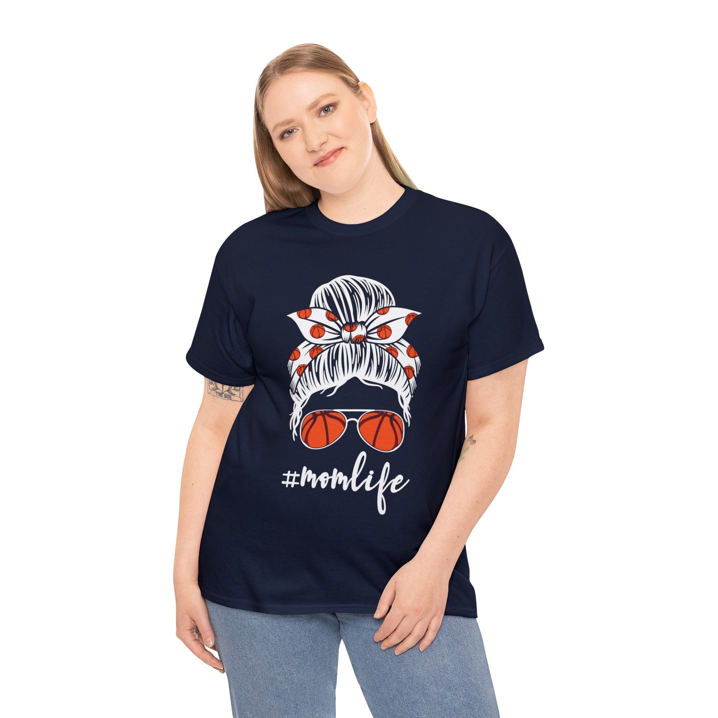 Mom Life Basketball Unisex Heavy Cotton Tee
