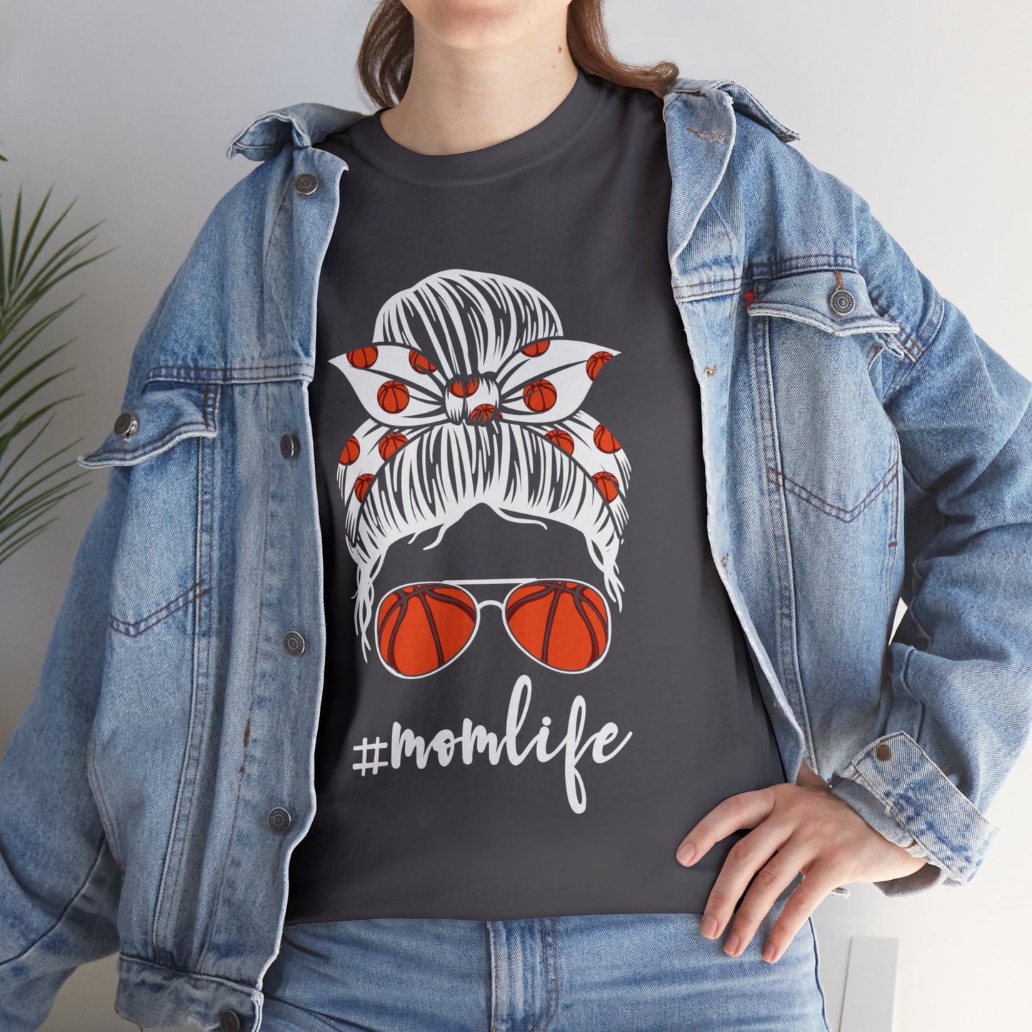 Mom Life Basketball Unisex Heavy Cotton Tee