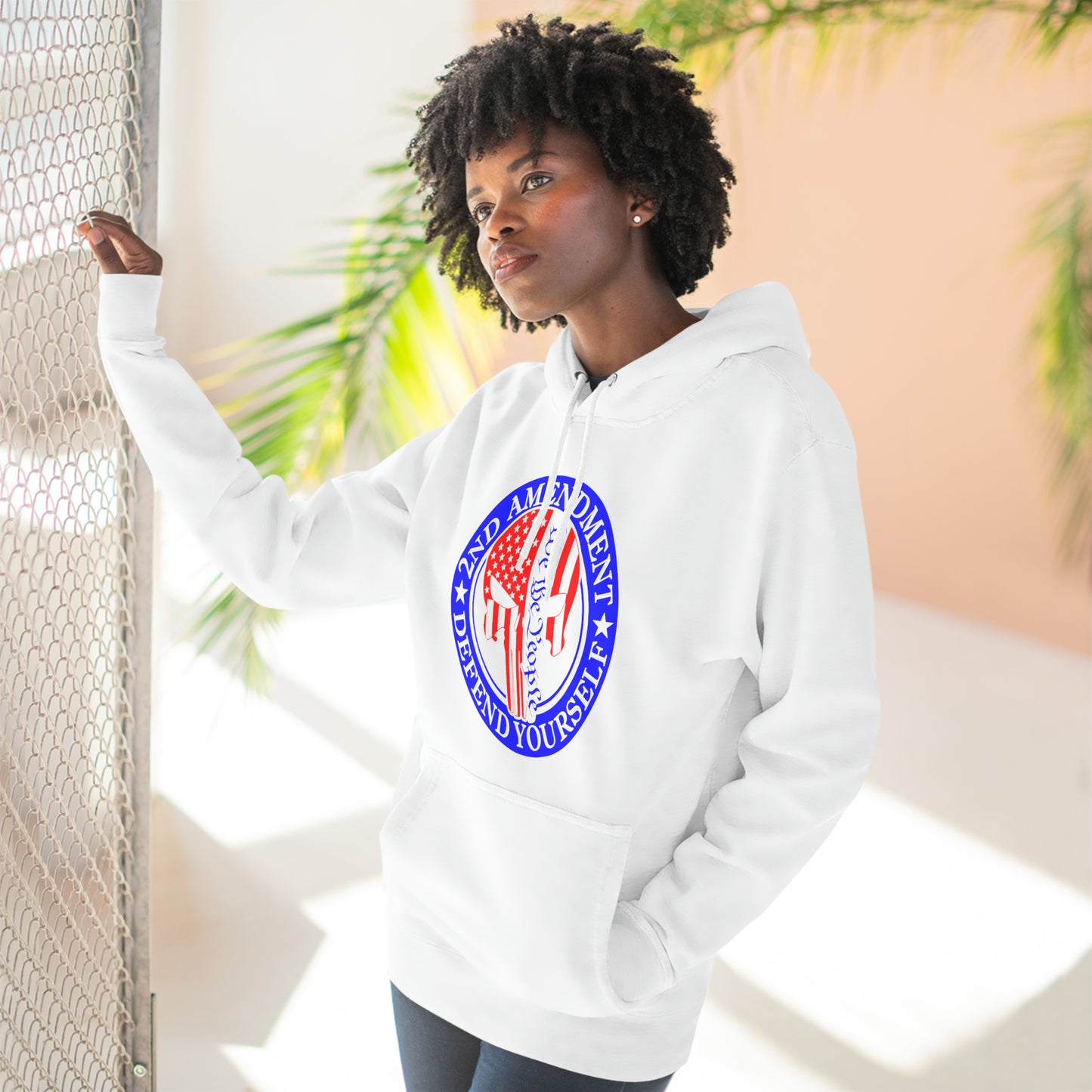 Punisher USA 2nd Amendment, Defend Yourself, We The People Fleece Hoodie