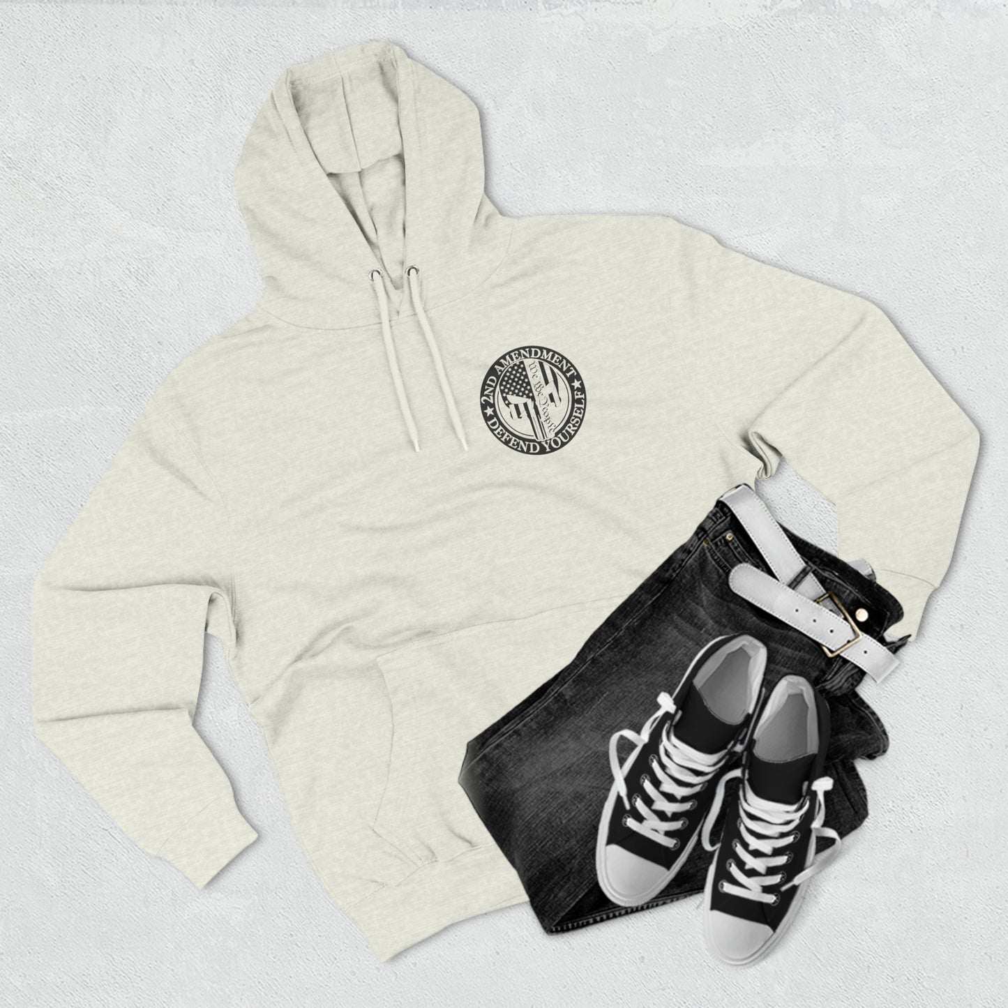 Punisher USA 2nd Amendment, Defend Yourself, We The People Fleece Hoodie