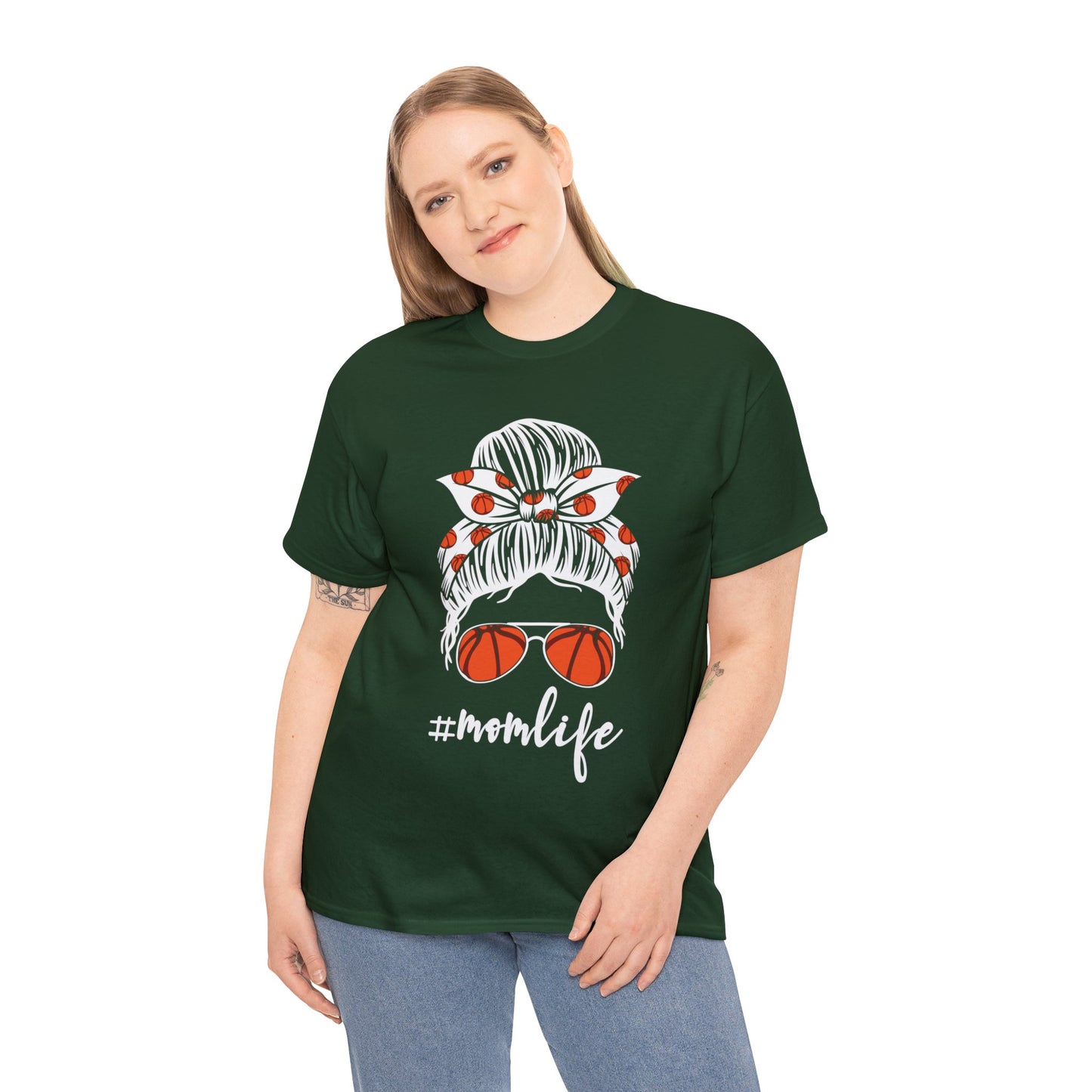 Mom Life Basketball Unisex Heavy Cotton Tee