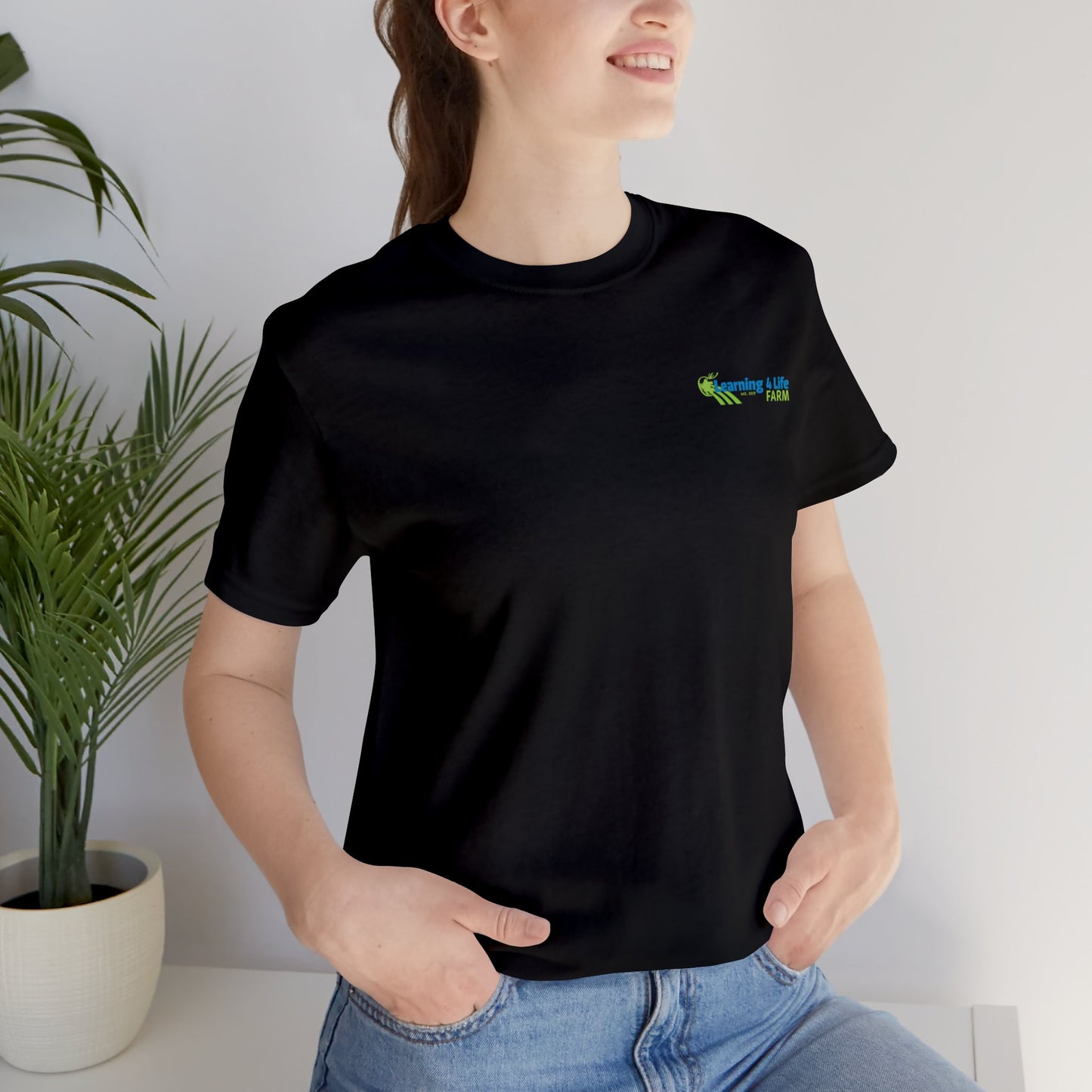L4L Farm Front and Back design Unisex Jersey Short Sleeve Tee