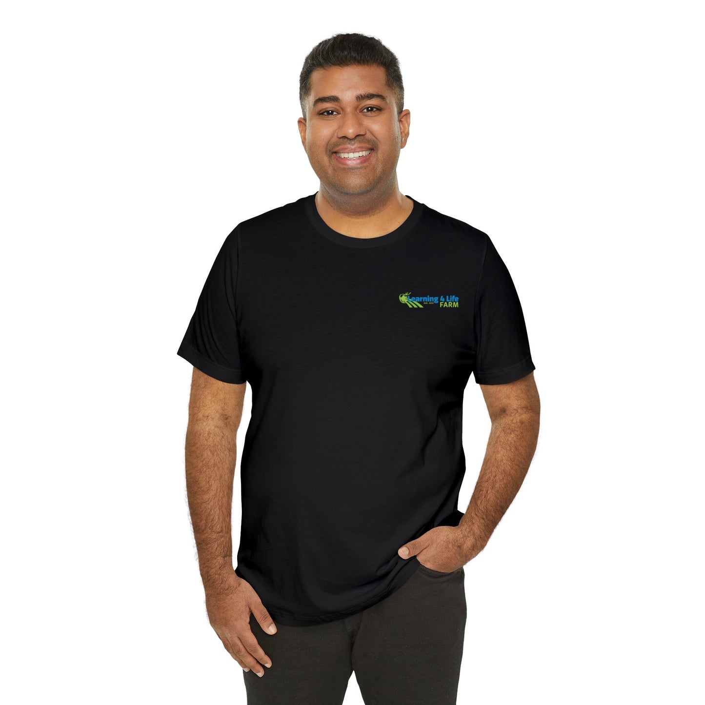 L4L Farm Front and Back design Unisex Jersey Short Sleeve Tee