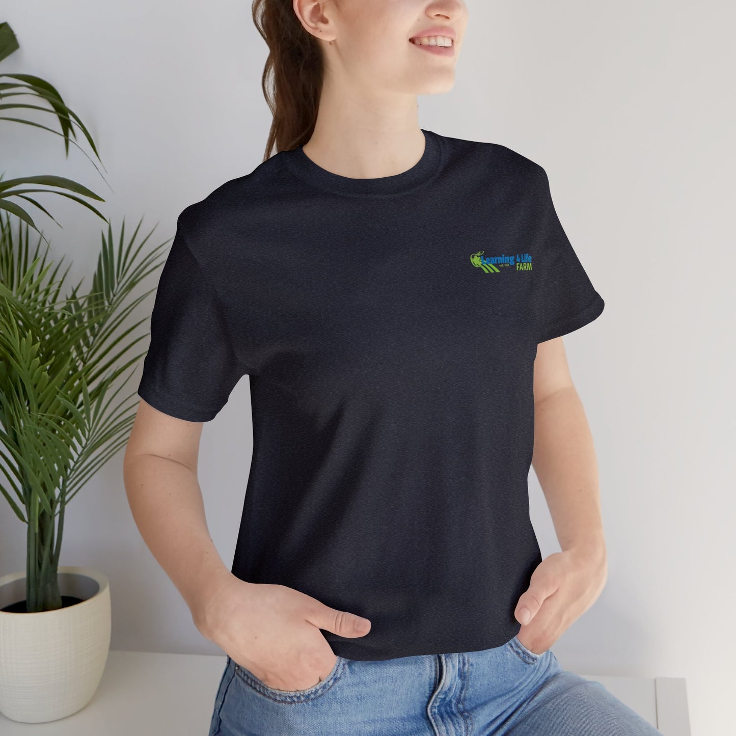 L4L Farm Front and Back design Unisex Jersey Short Sleeve Tee