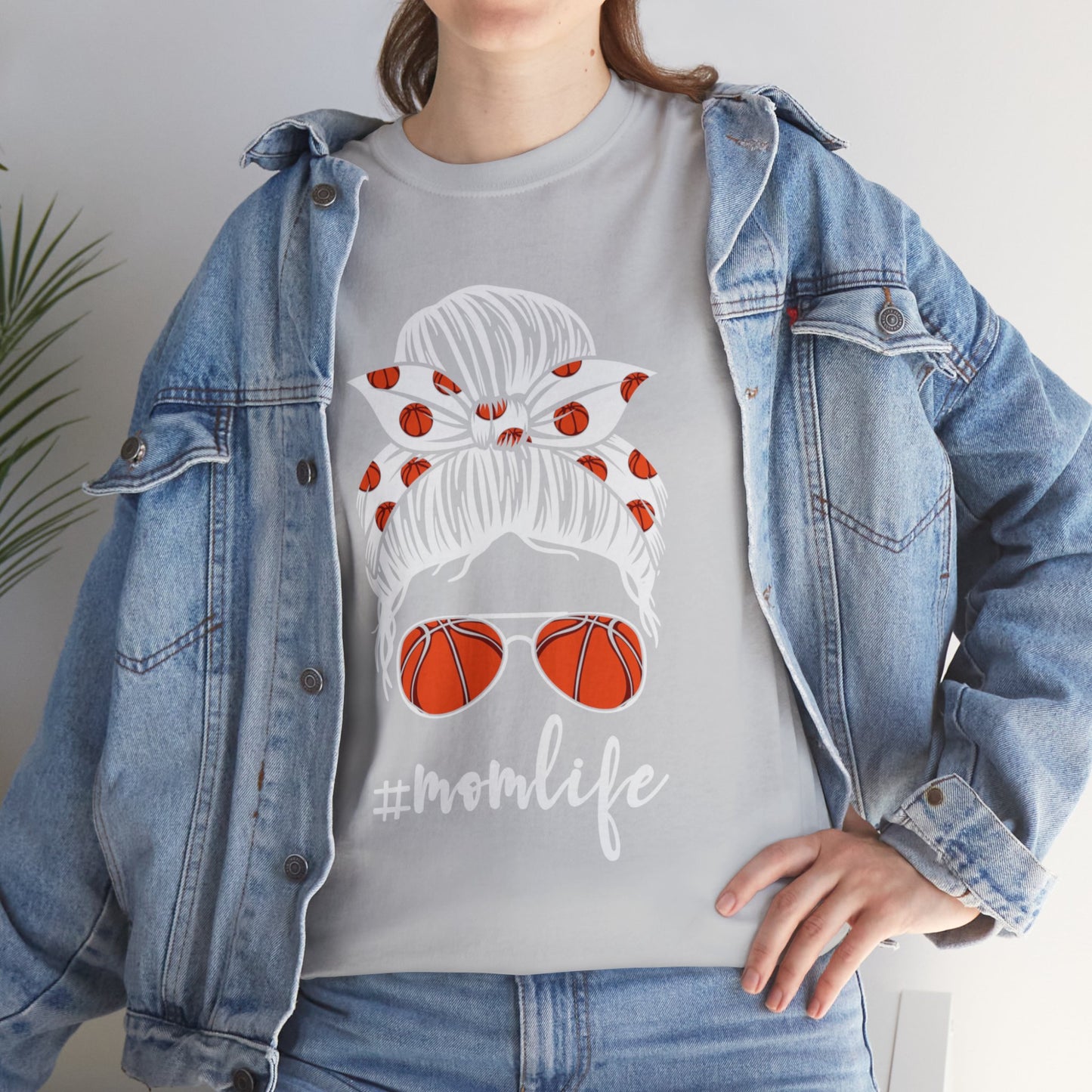 Mom Life Basketball Unisex Heavy Cotton Tee