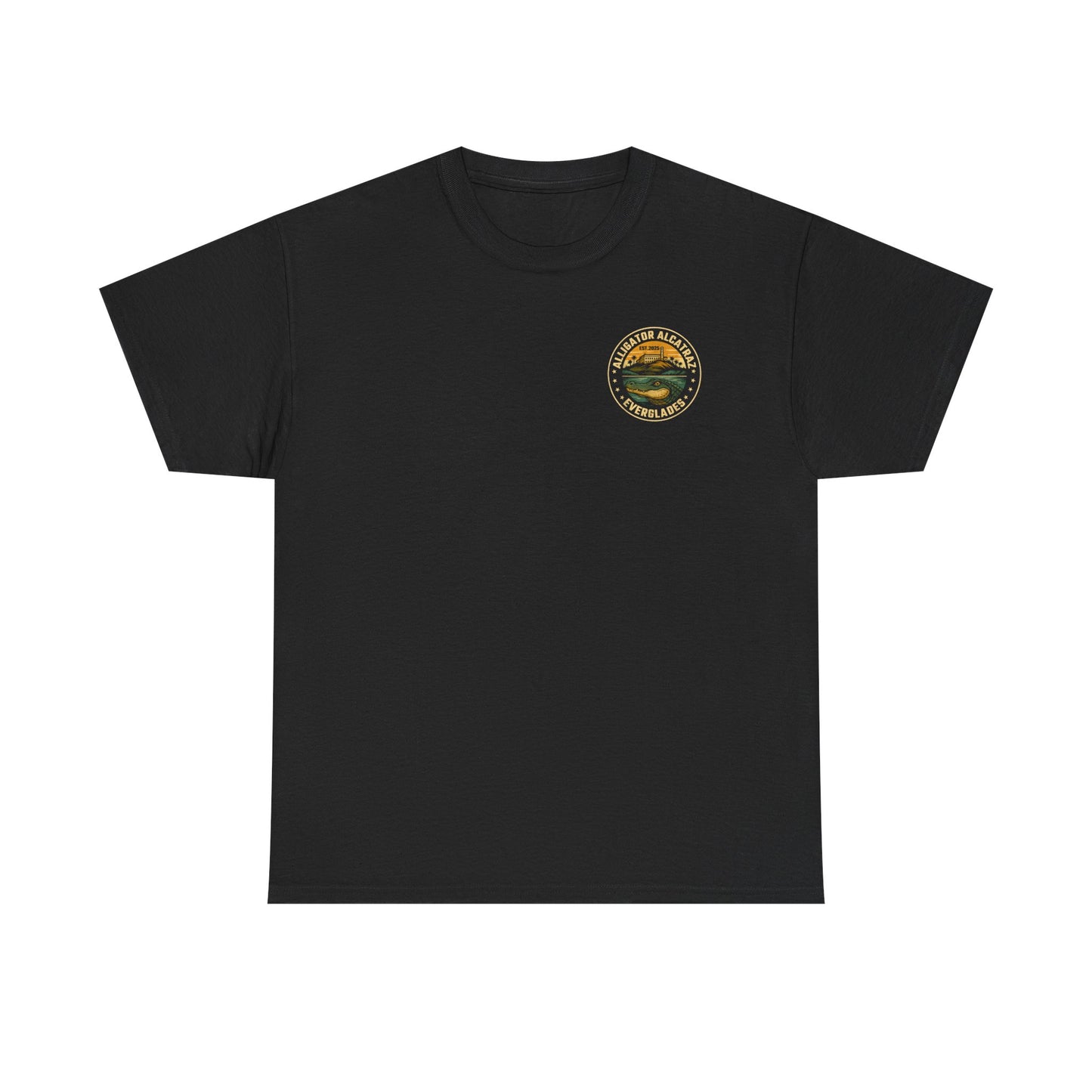 Alligator Alcatraz Tee | Unisex Heavy Cotton Shirt, Retro Print, Wildlife Gift, Unique Graphic Tee, Casual Wear