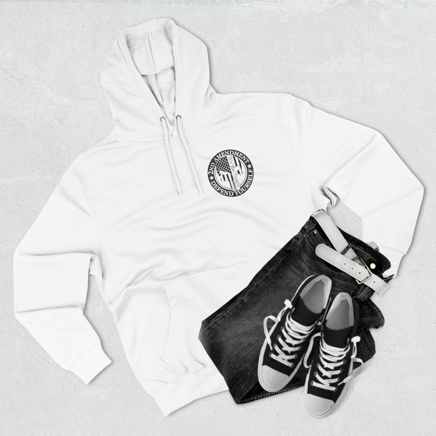 Punisher USA 2nd Amendment, Defend Yourself, We The People Fleece Hoodie