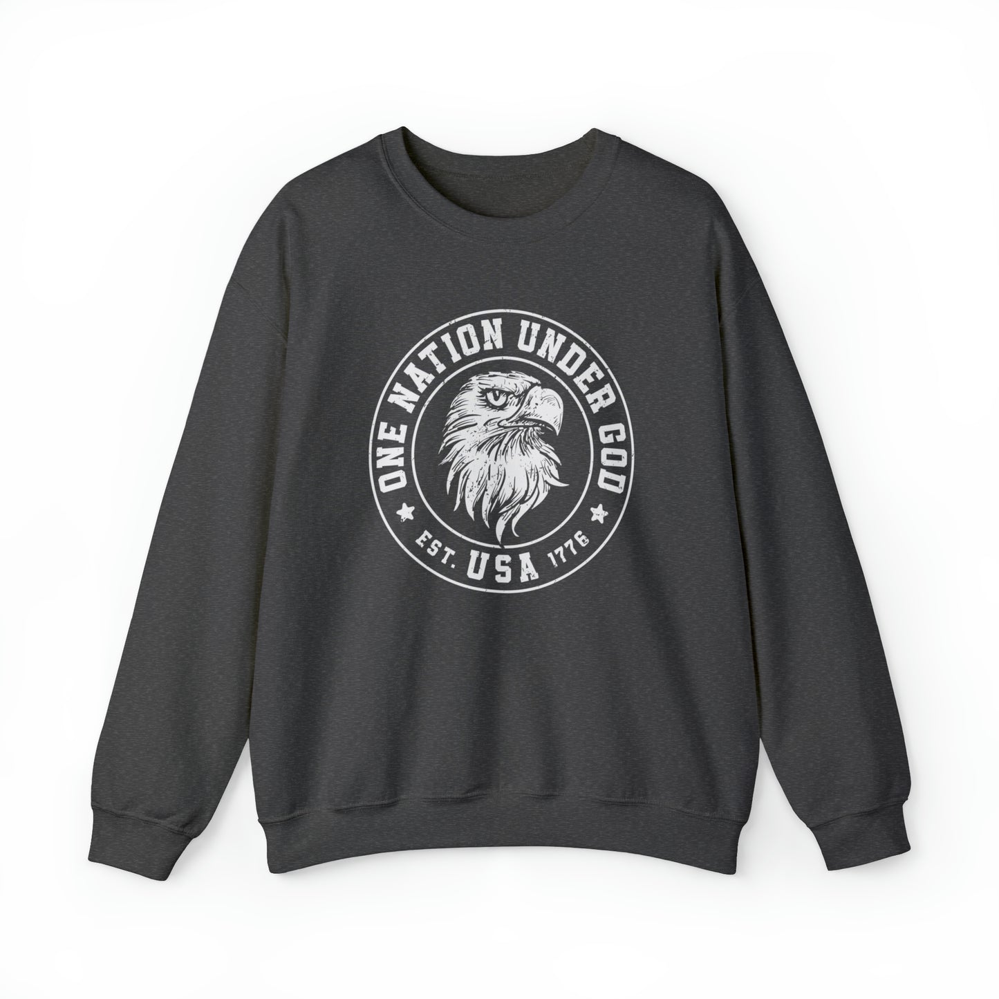 USA Sweatshirt One Nation Under God Unisex Heavy Blend™ Crewneck Sweatshirt