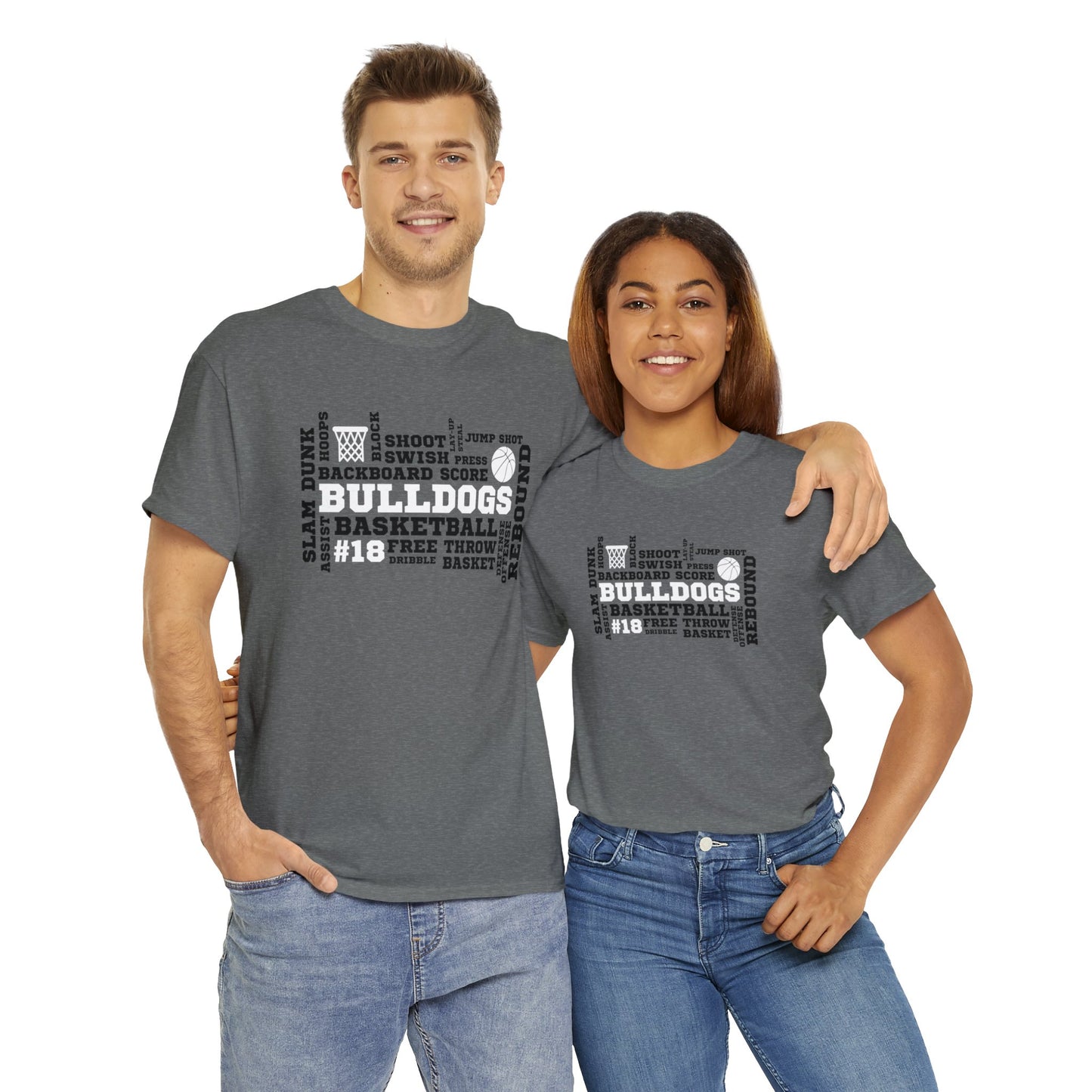 EK Bulldogs Basketball CUSTOM JERSEY # Unisex Heavy Cotton Tee