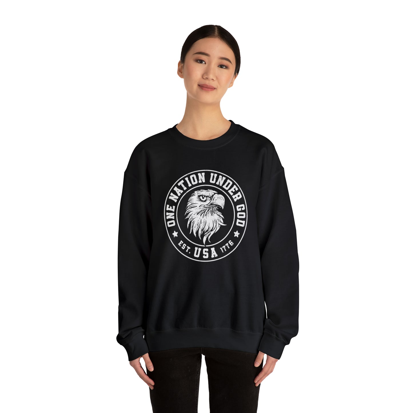 USA Sweatshirt One Nation Under God Unisex Heavy Blend™ Crewneck Sweatshirt