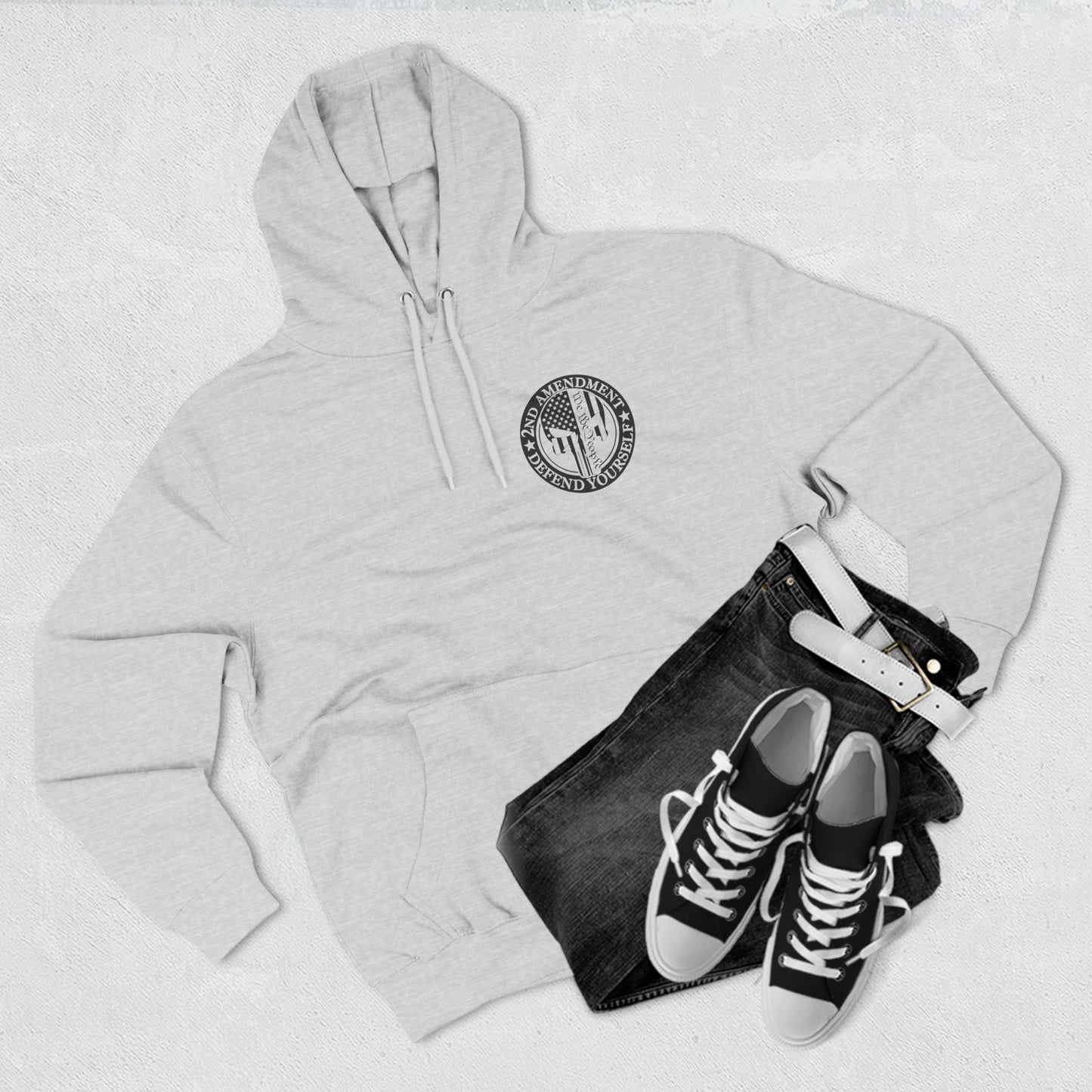 Punisher USA 2nd Amendment, Defend Yourself, We The People Fleece Hoodie