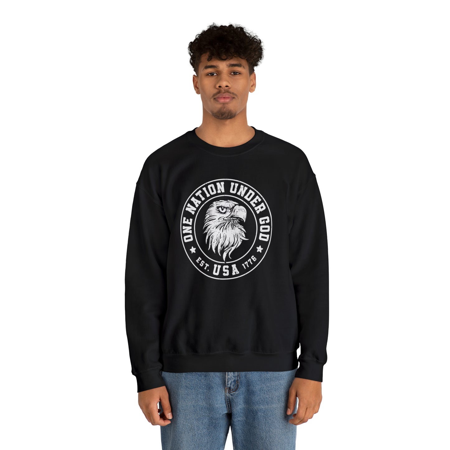 USA Sweatshirt One Nation Under God Unisex Heavy Blend™ Crewneck Sweatshirt