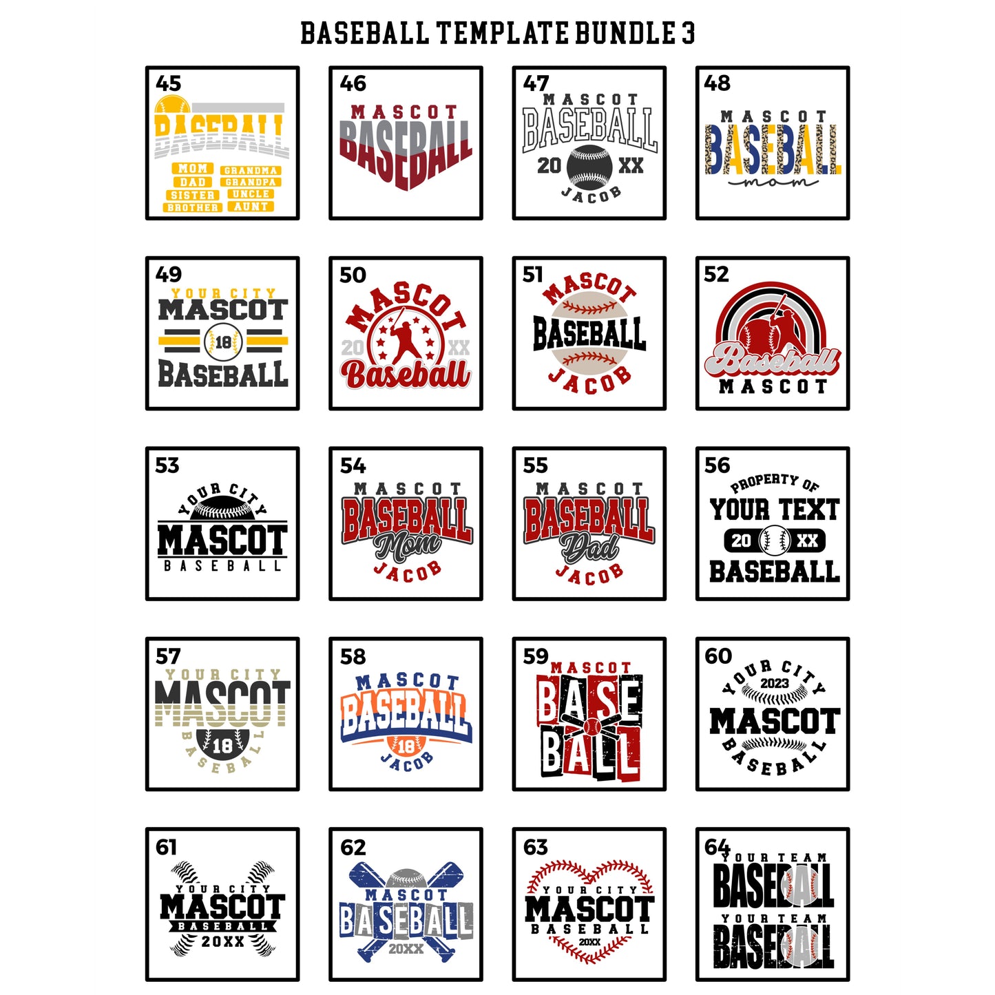 Custom School and Mascot BASEBALL T-Shirt