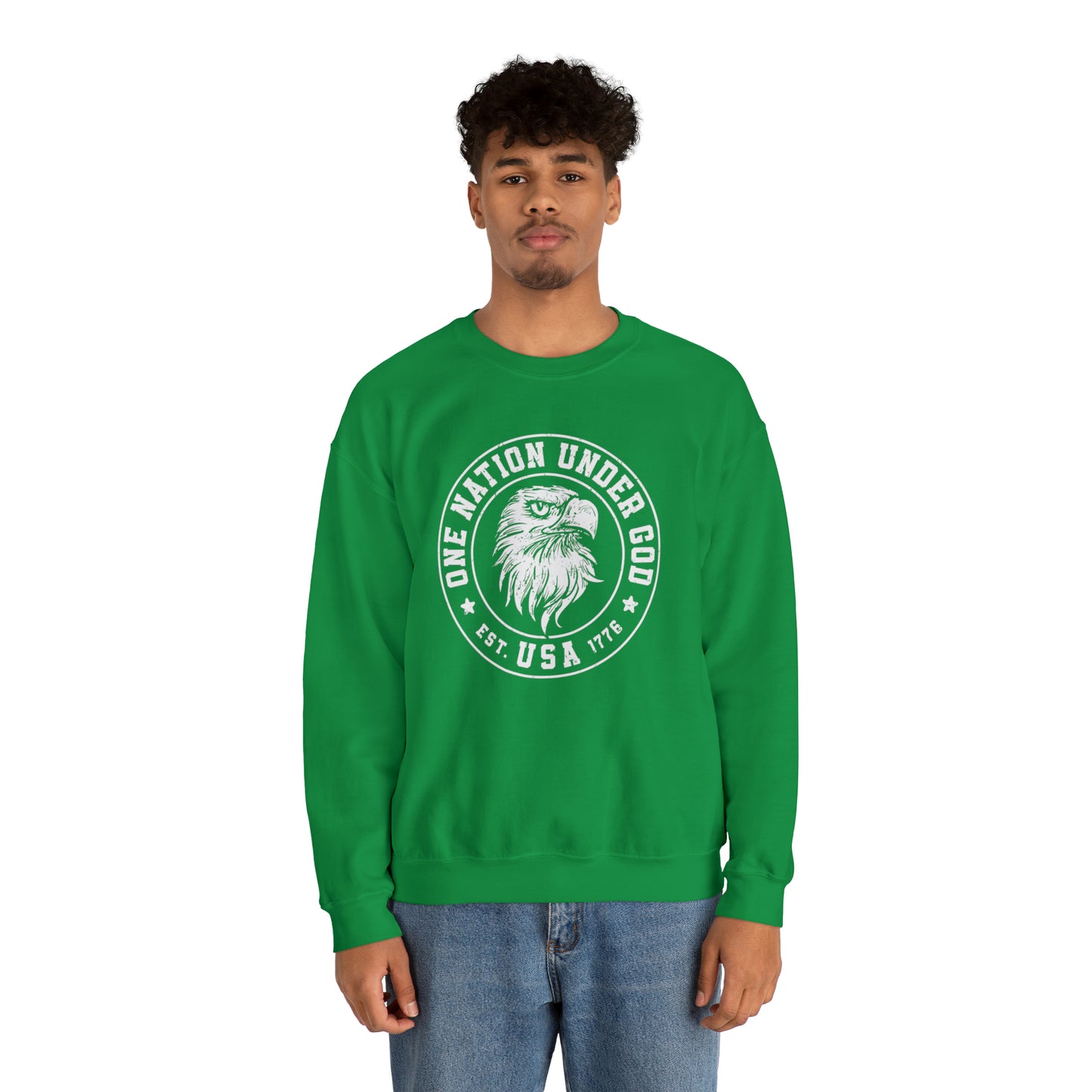 USA Sweatshirt One Nation Under God Unisex Heavy Blend™ Crewneck Sweatshirt