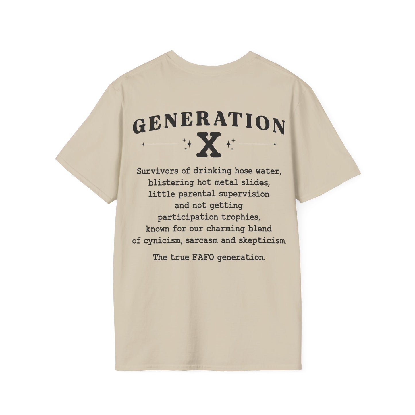 Generation X Softstyle T-Shirt Front and Back Print