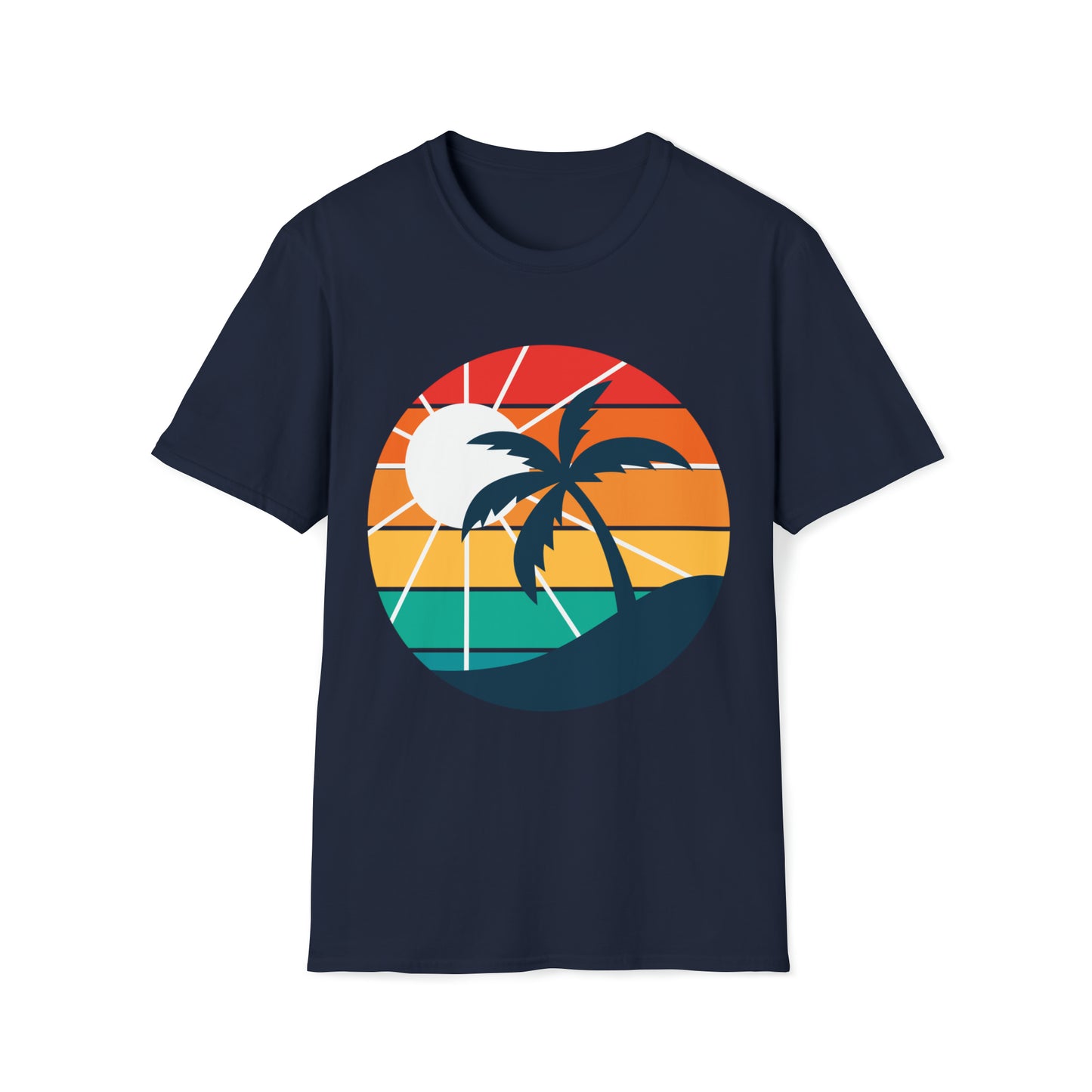 Sunset Palm Nature Graphic Tee Unisex Softstyle T-Shirt