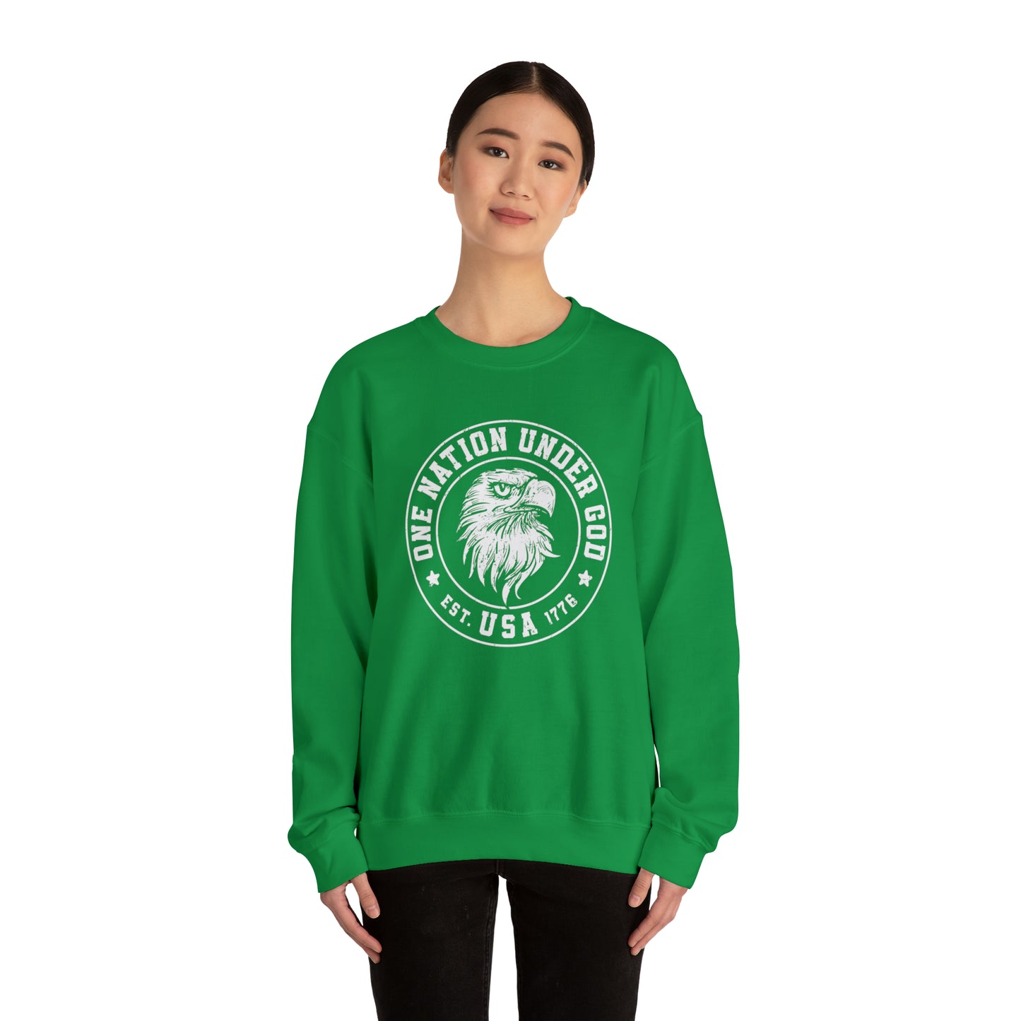USA Sweatshirt One Nation Under God Unisex Heavy Blend™ Crewneck Sweatshirt