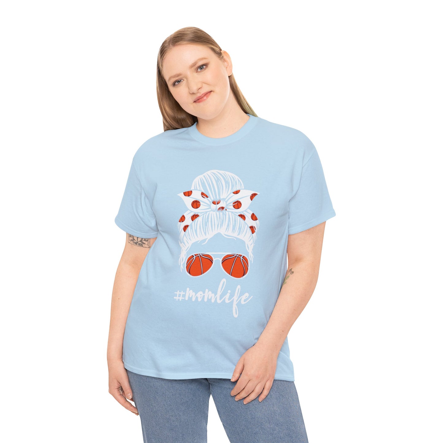 Mom Life Basketball Unisex Heavy Cotton Tee