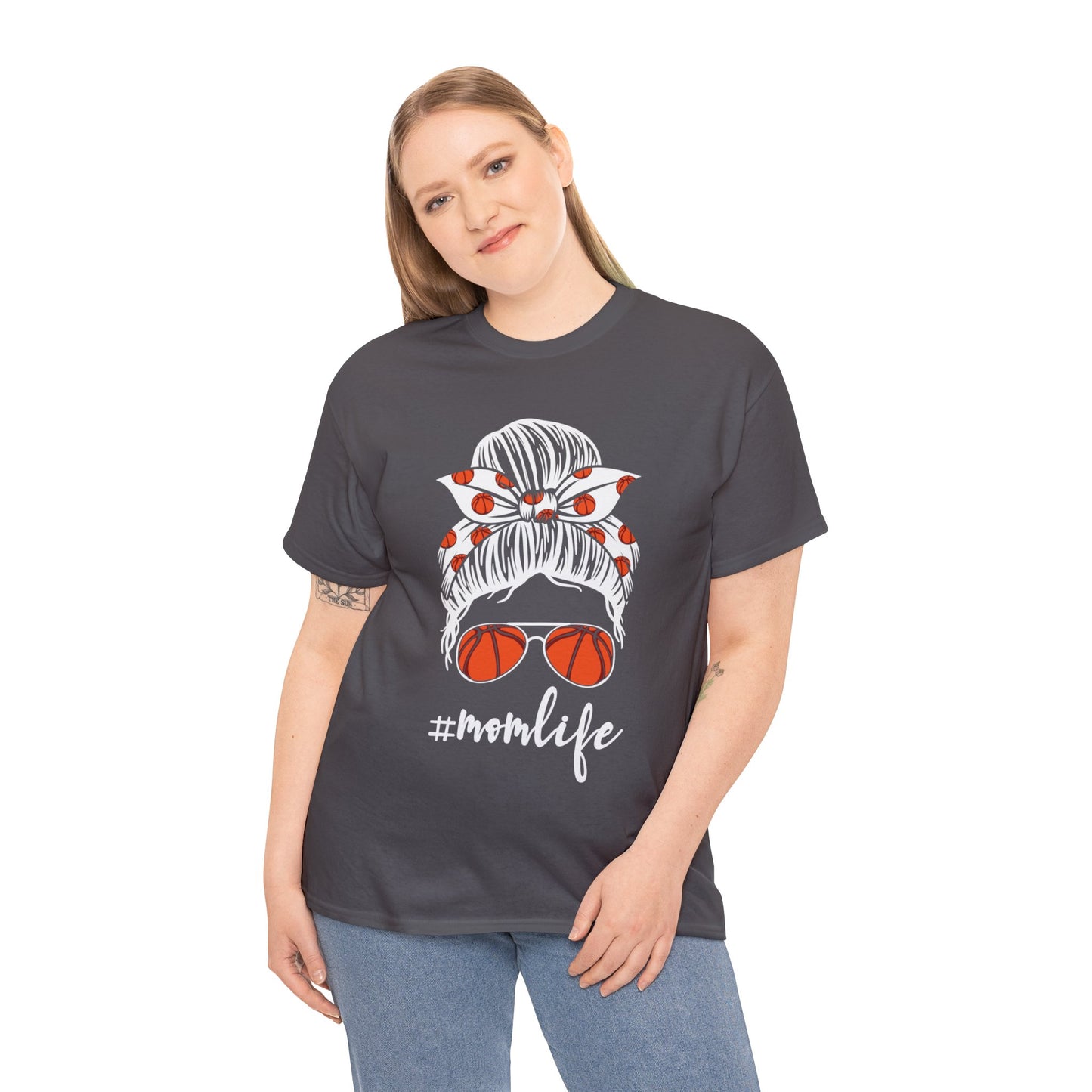 Mom Life Basketball Unisex Heavy Cotton Tee