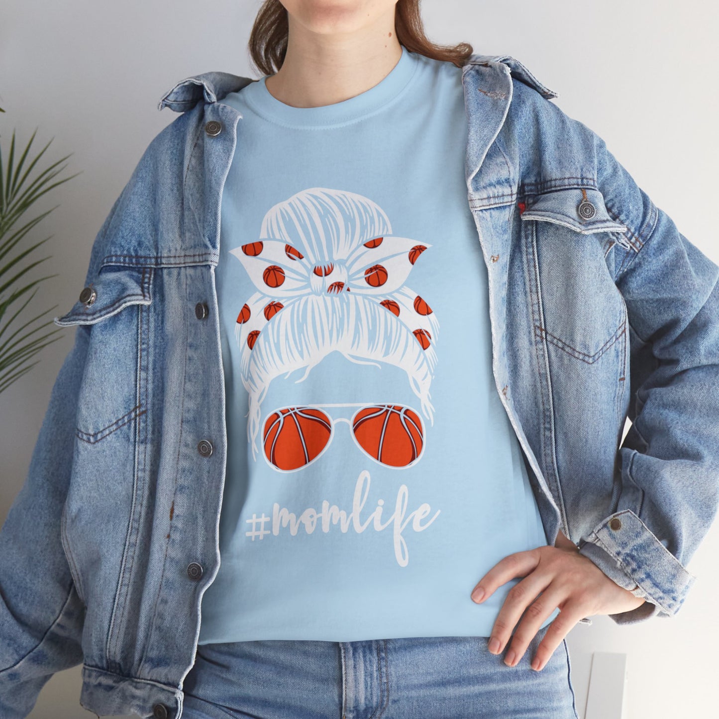 Mom Life Basketball Unisex Heavy Cotton Tee