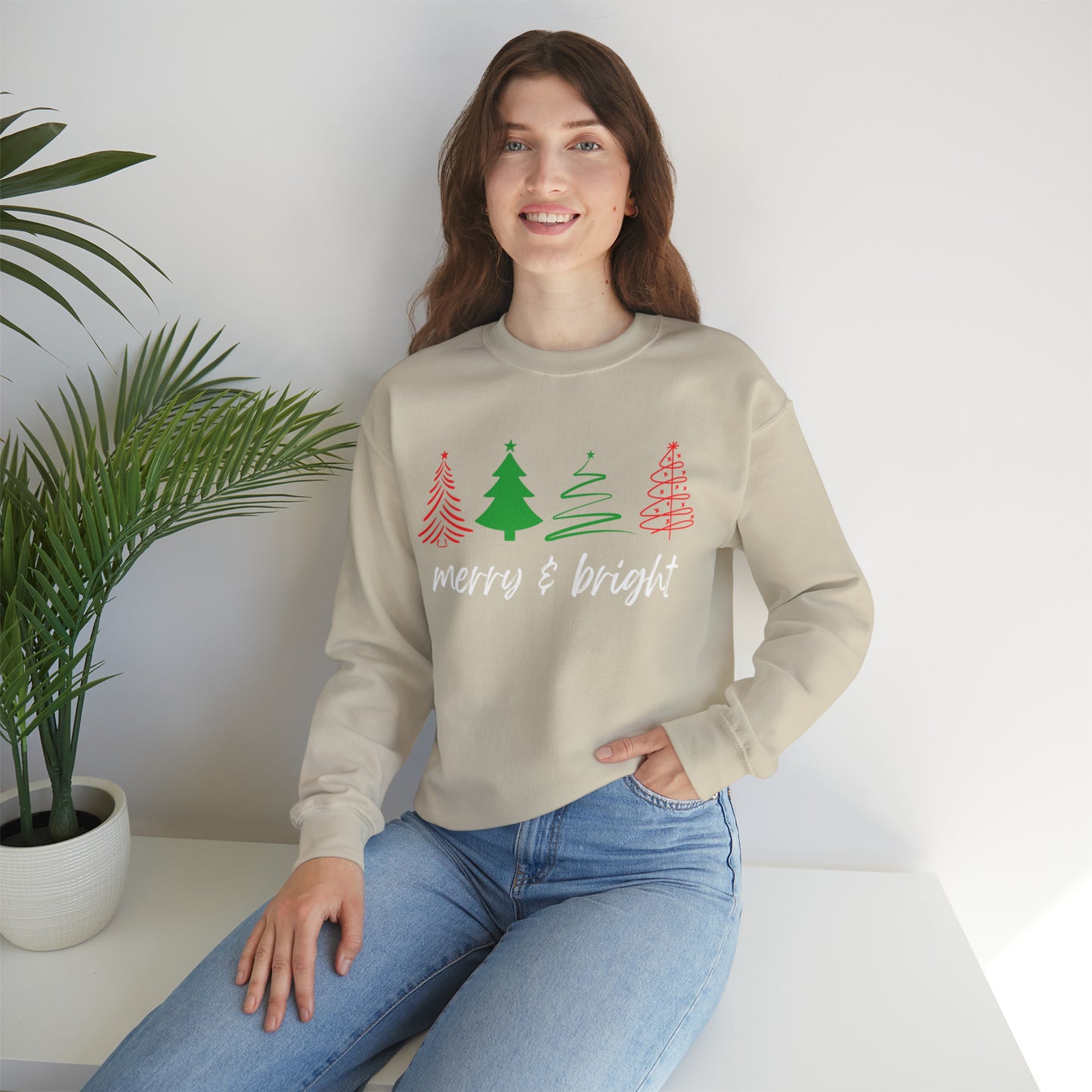 Merry and Bright Christmas Crewneck Sweatshirt