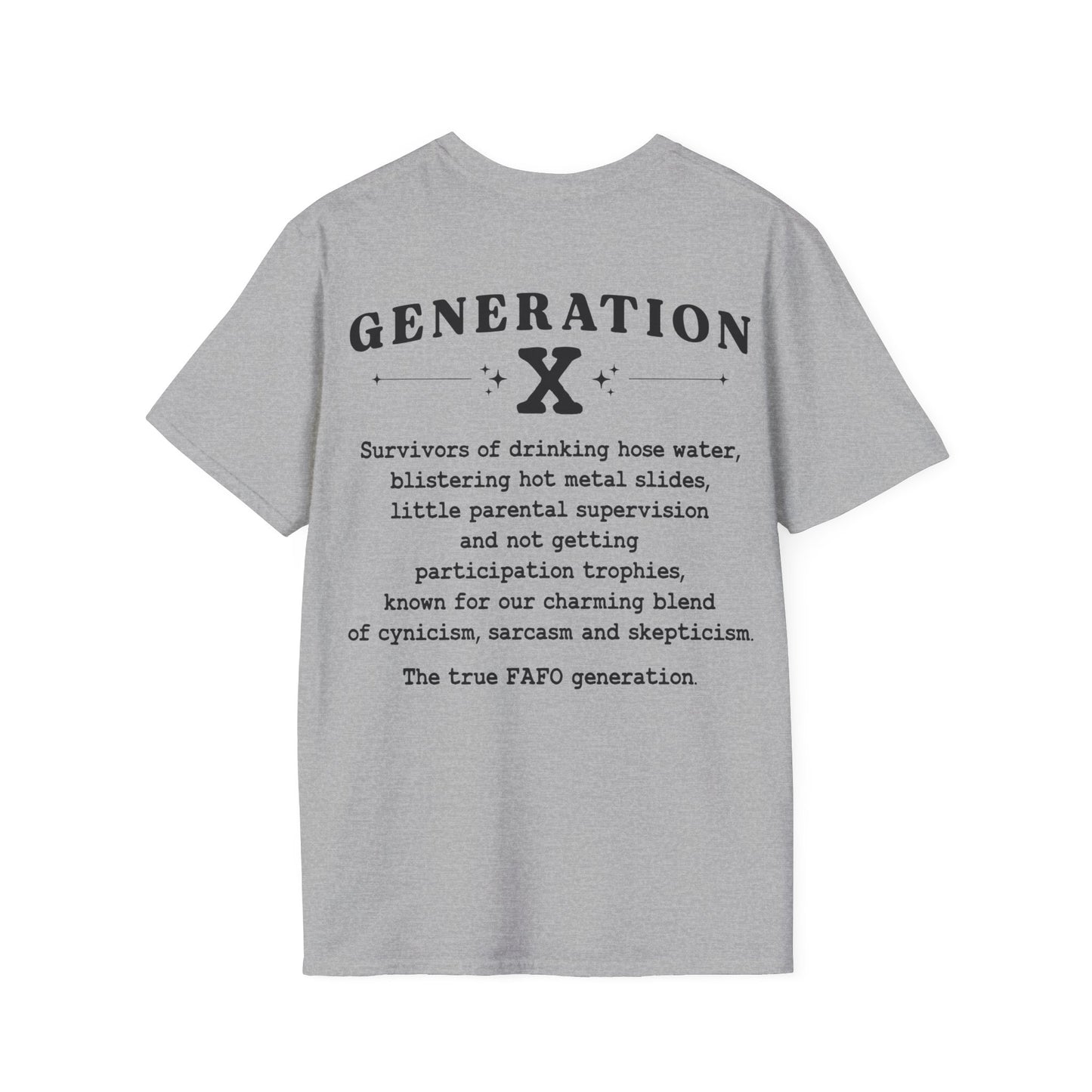 Generation X Softstyle T-Shirt Front and Back Print