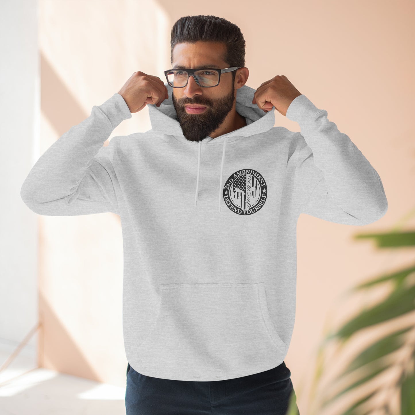 Punisher USA 2nd Amendment, Defend Yourself, We The People Fleece Hoodie